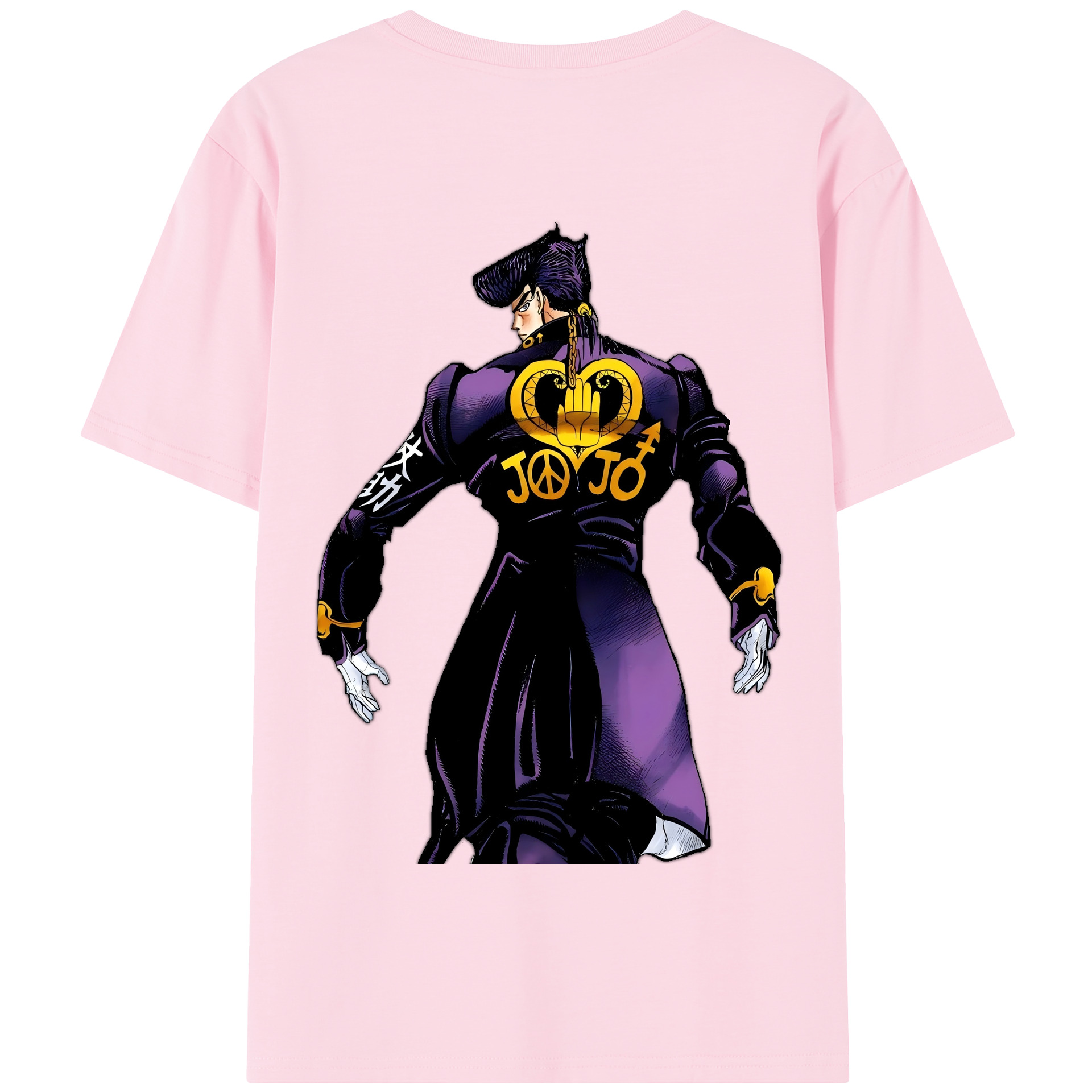 （画像用） ジョジョの奇妙な冒険 ひがしかた じょうすけ JoJo's Bizarre Adventure Higashikata Josuke 綿100％半袖Tシャツ（背面プリント）