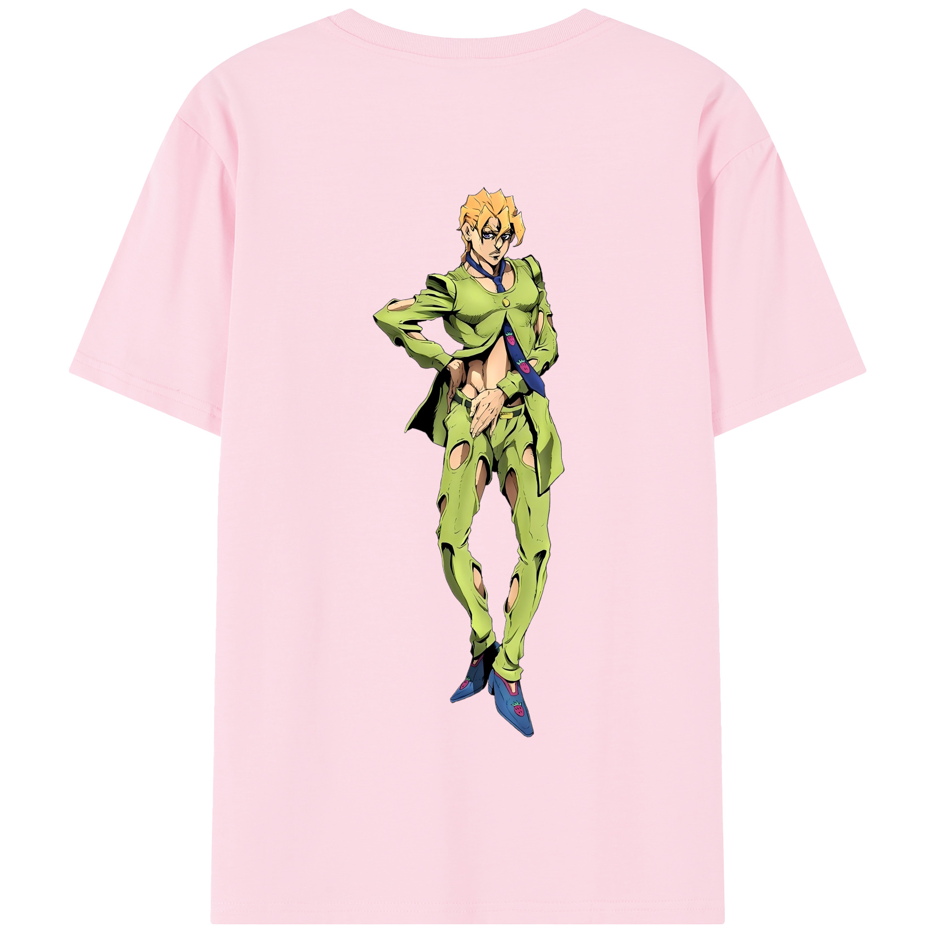 （画像用） ジョジョの奇妙な冒険 パンナコッタ?フー JoJo's Bizarre Adventure Pannacotta Fugo 綿100％半袖Tシャツ（背面プリント）