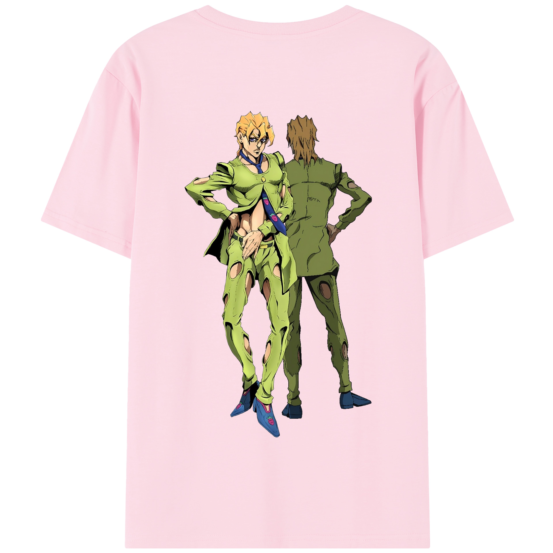 （画像用） ジョジョの奇妙な冒険 パンナコッタ?フー JoJo's Bizarre Adventure Pannacotta Fugo 綿100％半袖Tシャツ（背面プリント）