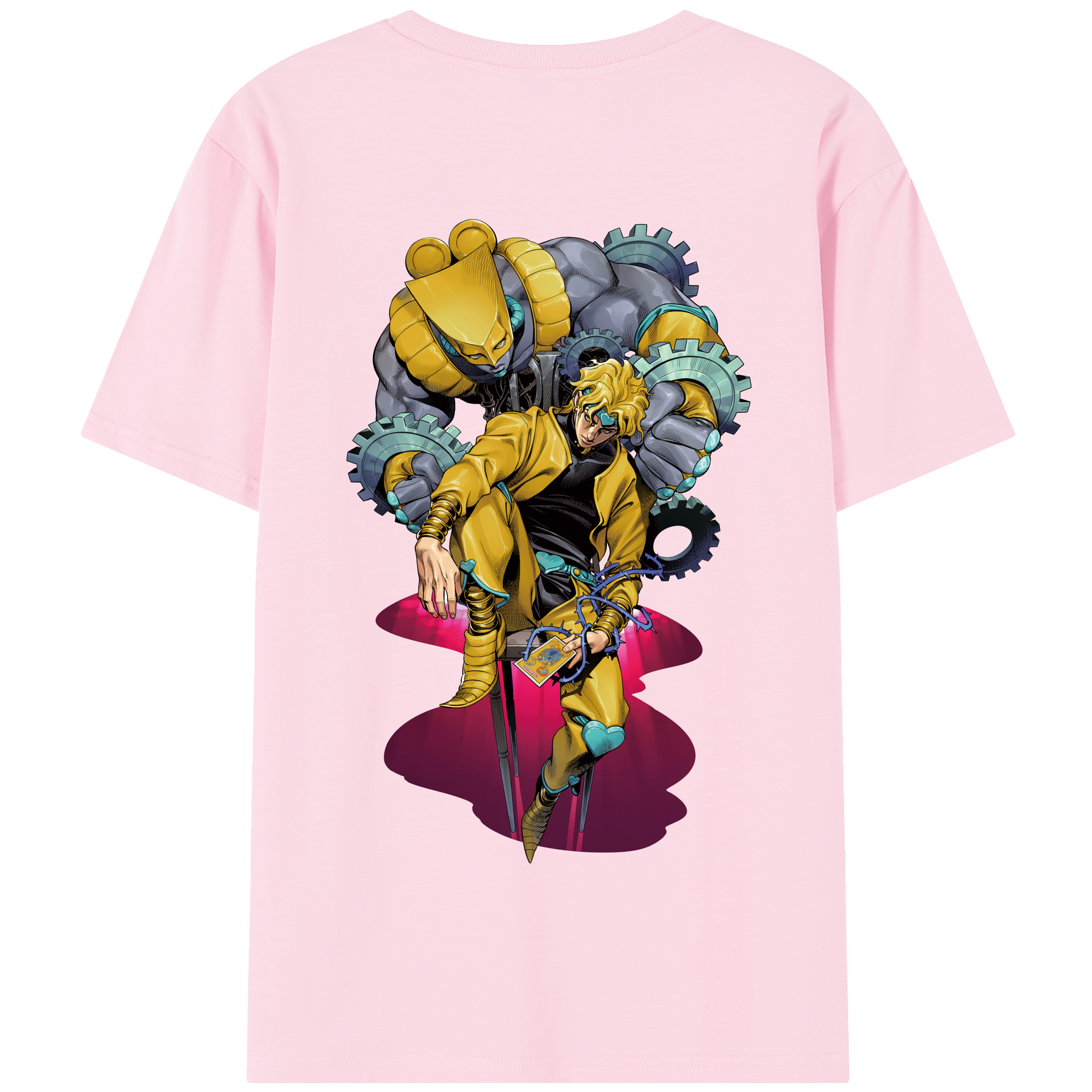 （画像用） ジョジョの奇妙な冒険 ディオ?ブランドー JoJo's Bizarre Adventure Dio Brando 綿100％半袖Tシャツ（背面プリント）