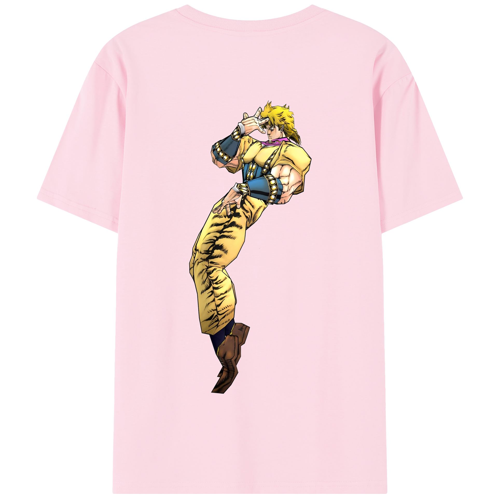 （画像用） ジョジョの奇妙な冒険 ディオ?ブランドー JoJo's Bizarre Adventure Dio Brando 綿100％半袖Tシャツ（背面プリント）