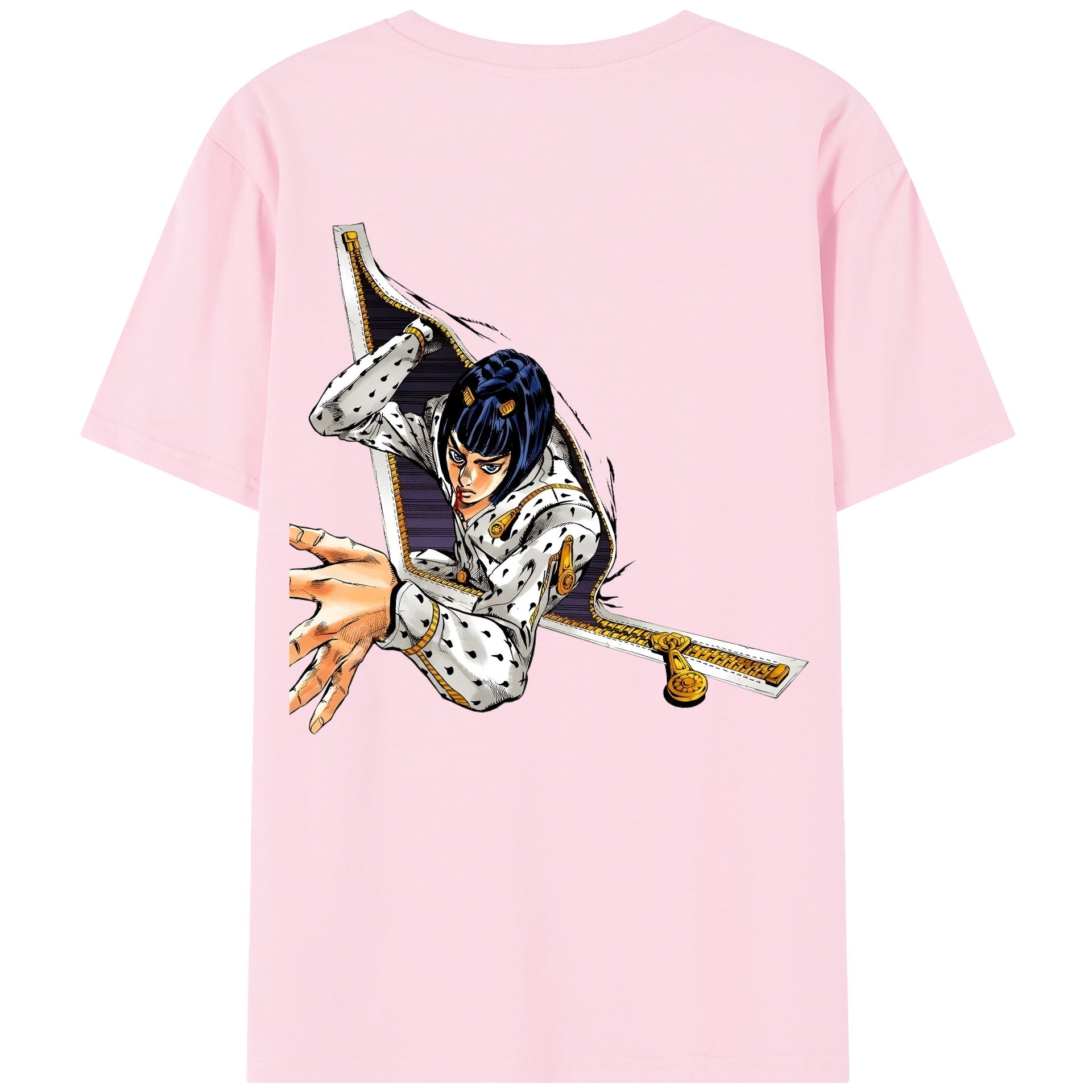 （画像用） ジョジョの奇妙な冒険 ブローノ?ブチャラティ JoJo's Bizarre Adventure Bruno Bucciarati 綿100％半袖Tシャツ（背面プリント）