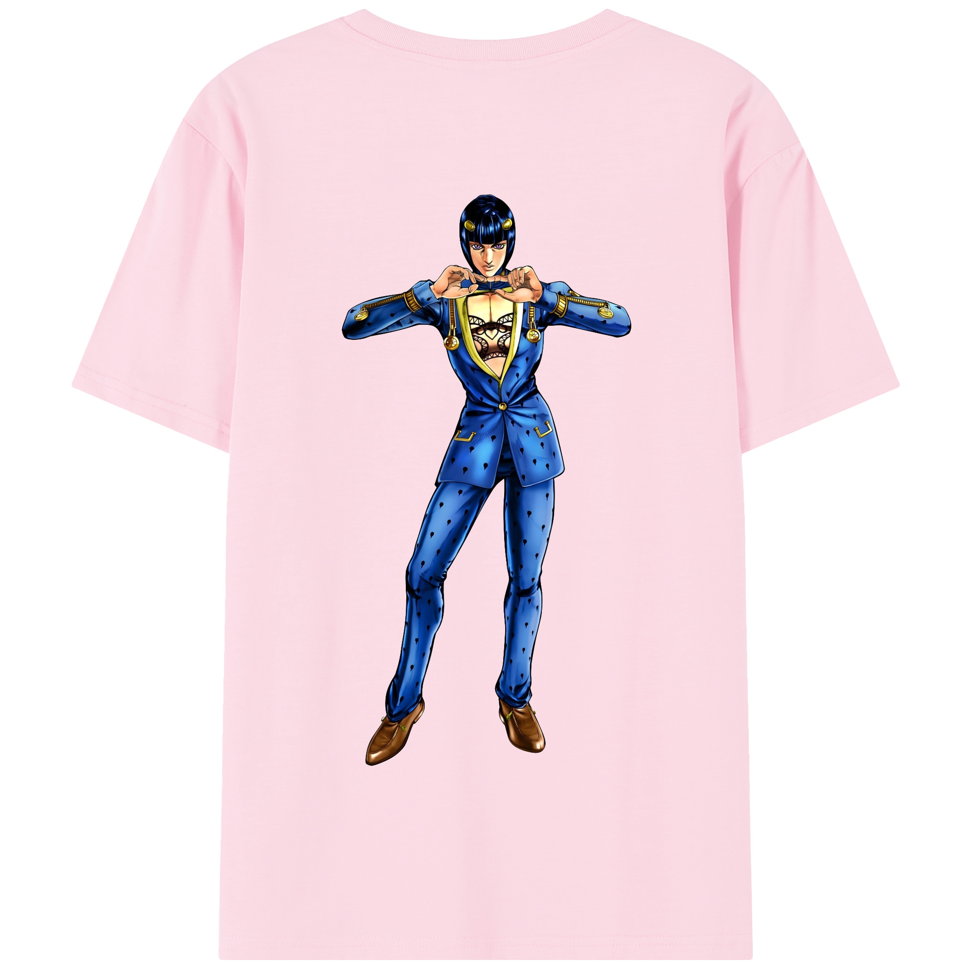（画像用） ジョジョの奇妙な冒険 ブローノ?ブチャラティ JoJo's Bizarre Adventure Bruno Bucciarati 綿100％半袖Tシャツ（背面プリント）