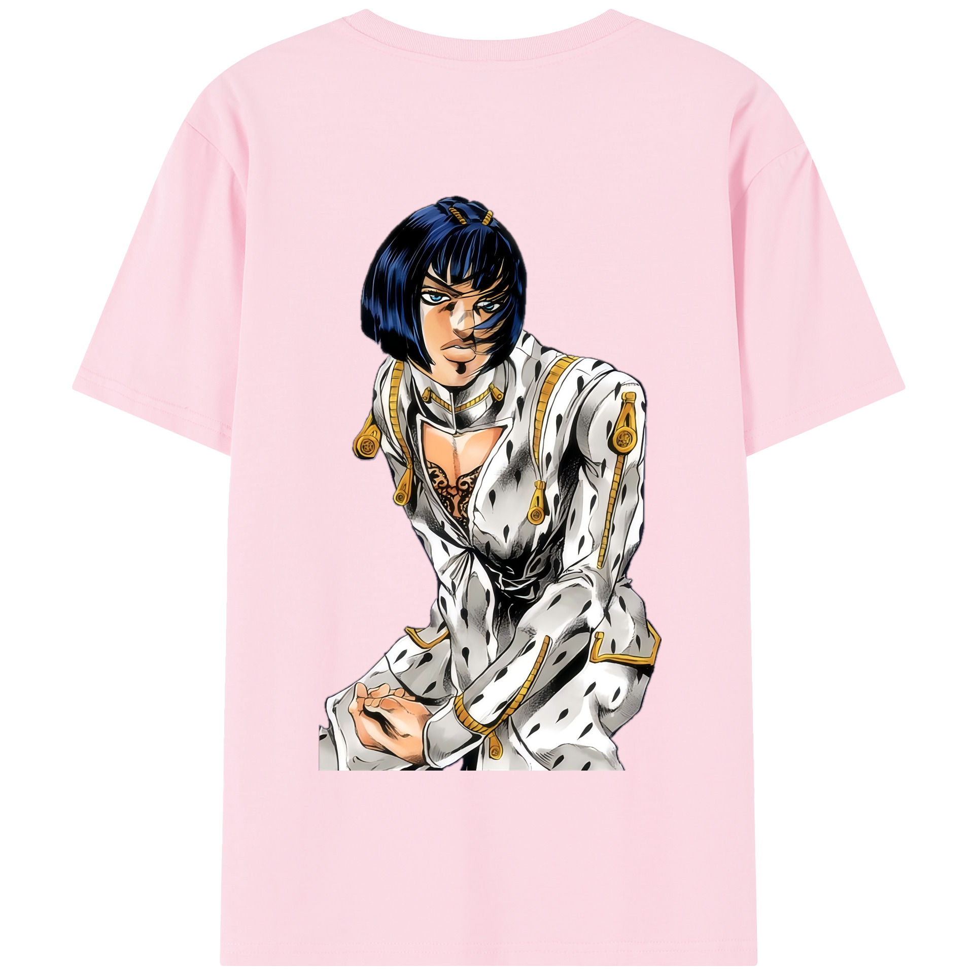 （画像用） ジョジョの奇妙な冒険 ブローノ?ブチャラティ JoJo's Bizarre Adventure Bruno Bucciarati 綿100％半袖Tシャツ（背面プリント）