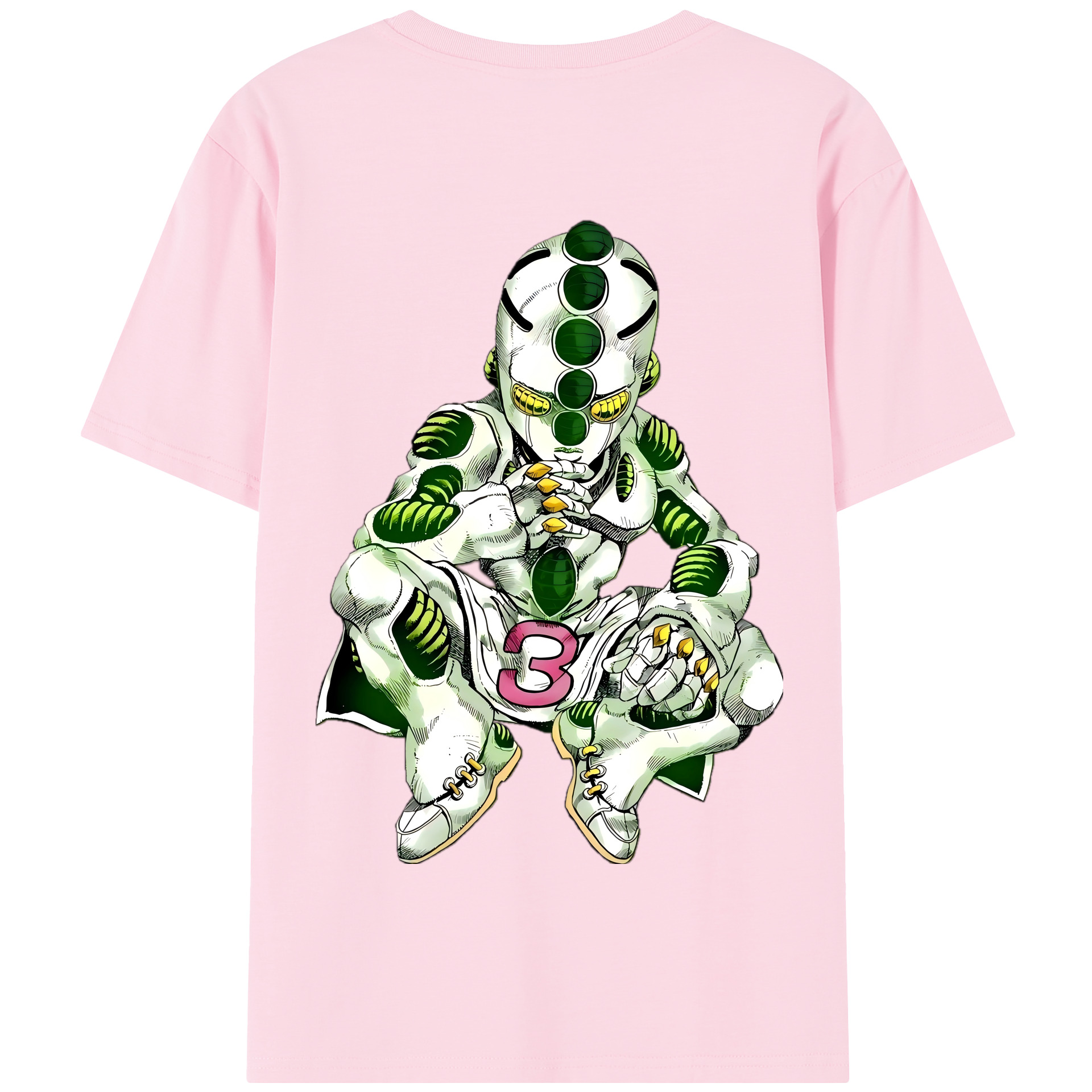 （画像用） ジョジョの奇妙な冒険 広瀨康一 JoJo's Bizarre Adventure Hirose Koichi 綿100％半袖Tシャツ（背面プリント）