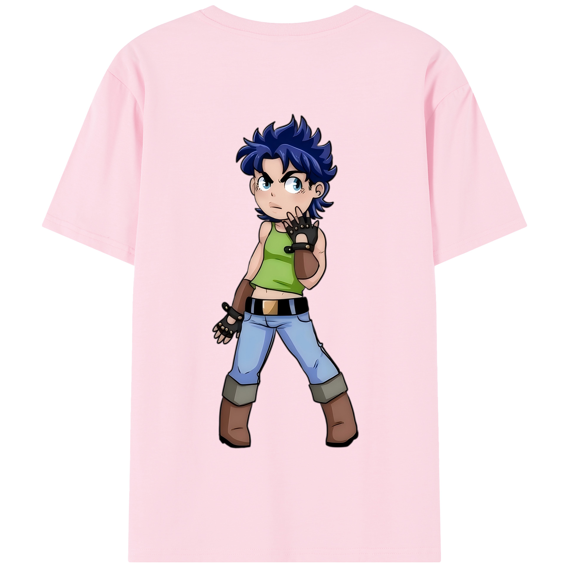 （画像用） ジョジョの奇妙な冒険 広瀨康一 JoJo's Bizarre Adventure Hirose Koichi 綿100％半袖Tシャツ（背面プリント）