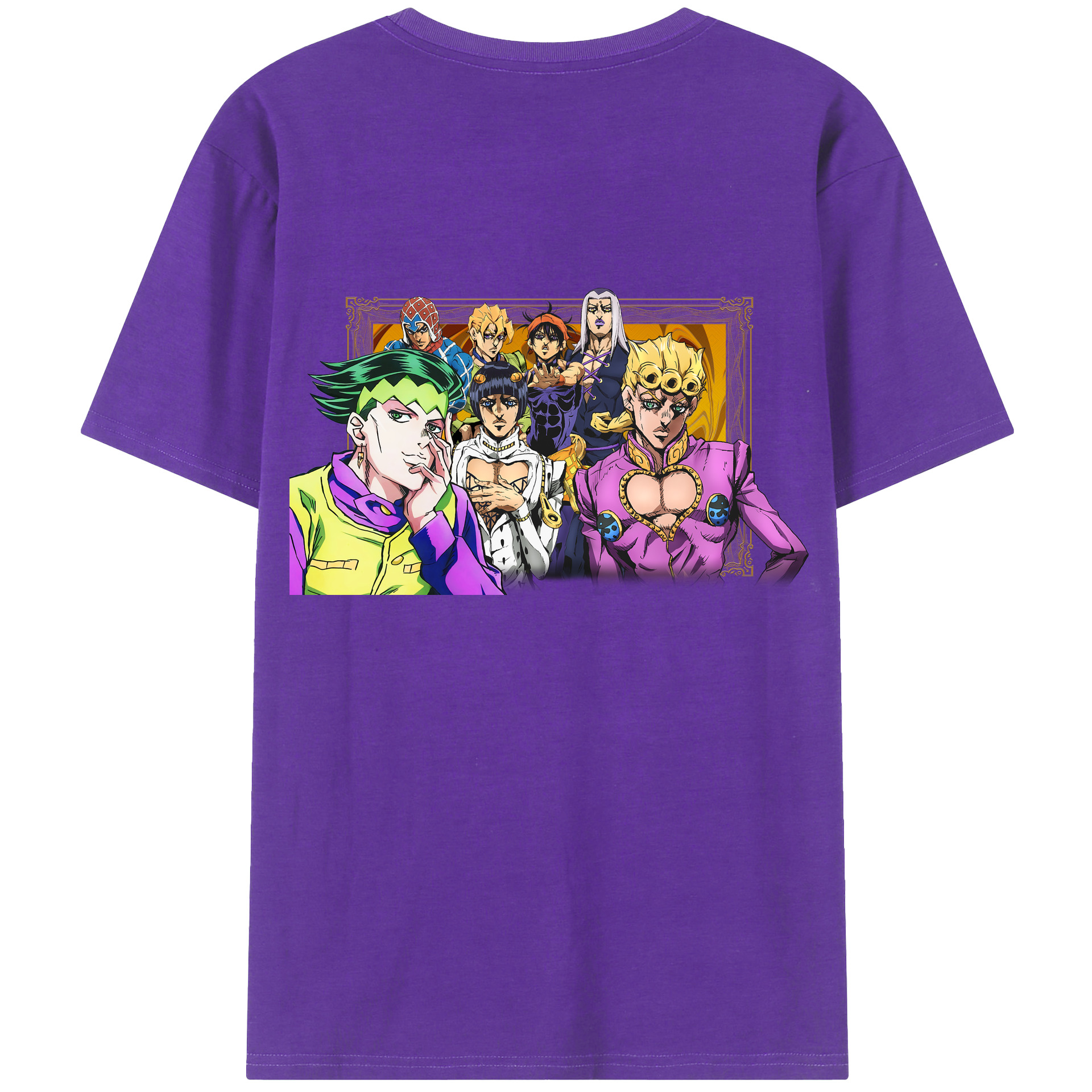 （画像用） ジョジョの奇妙な冒険 ジョルノ?ジョバァーナ JoJo's Bizarre Adventure Giorno Giovanna 綿100％半袖Tシャツ（背面プリント）