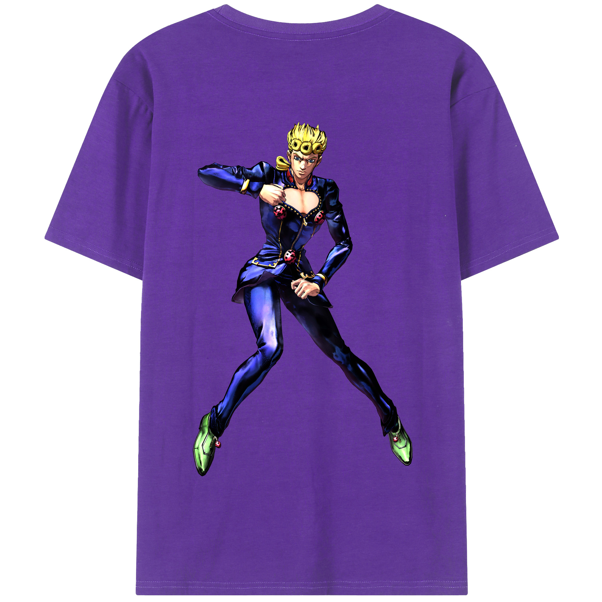 （画像用） ジョジョの奇妙な冒険 ジョルノ?ジョバァーナ JoJo's Bizarre Adventure Giorno Giovanna 綿100％半袖Tシャツ（背面プリント）