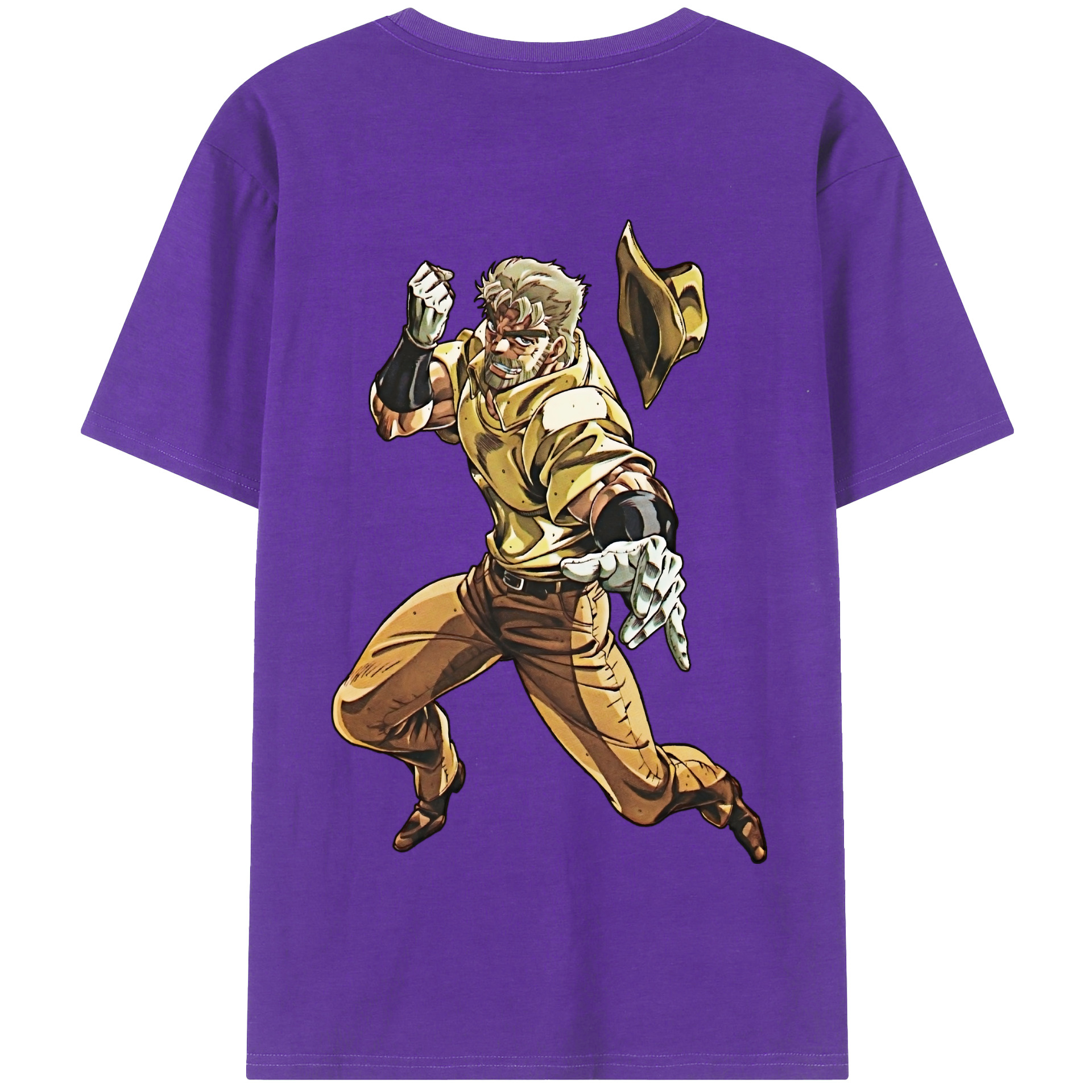 （画像用） ジョジョの奇妙な冒険 ジョセフ?ジョースター JoJo's Bizarre Adventure Joseph Joestar 綿100％半袖Tシャツ（背面プリント）