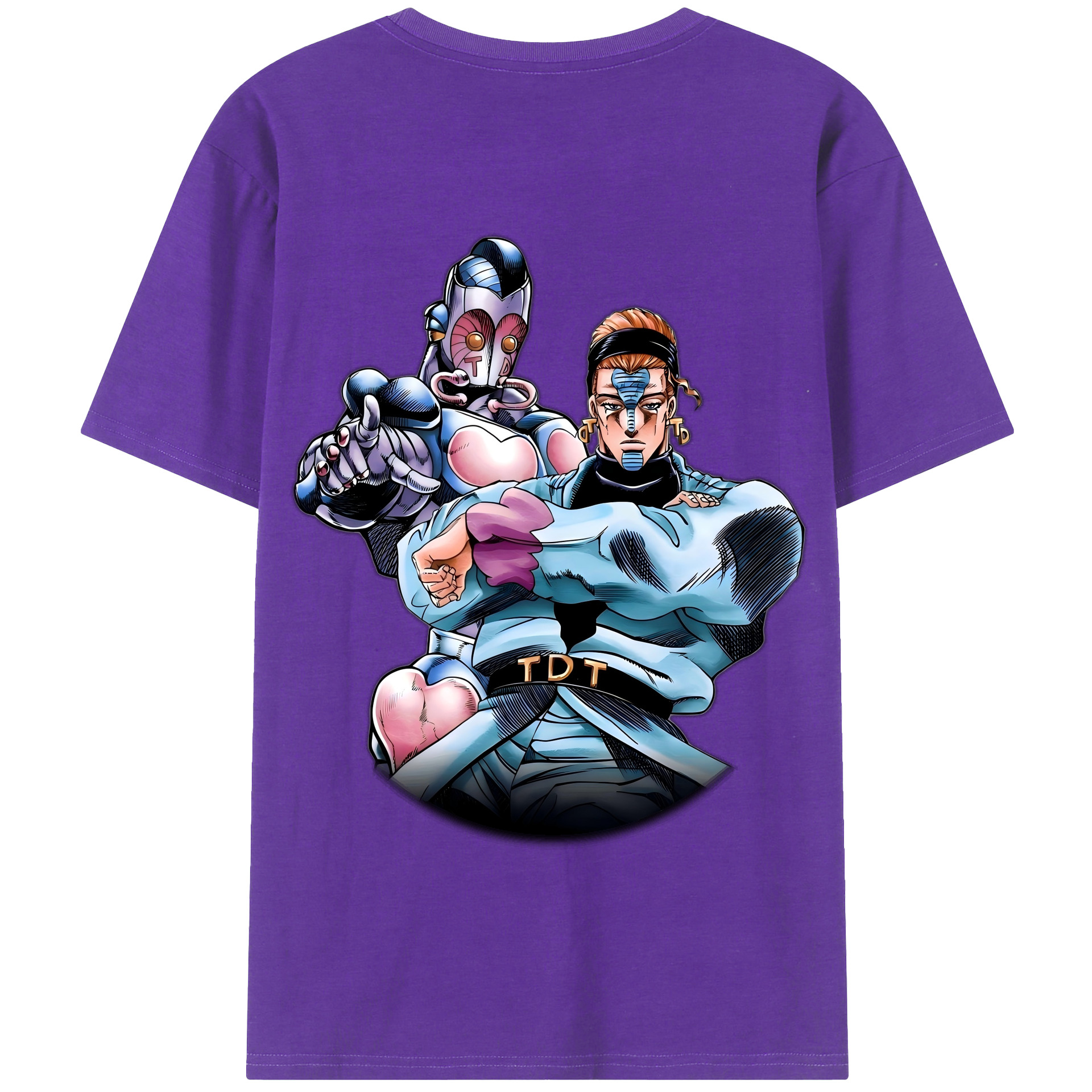 （画像用） ジョジョの奇妙な冒険 ひがしかた じょうすけ JoJo's Bizarre Adventure Higashikata Josuke 綿100％半袖Tシャツ（背面プリント）