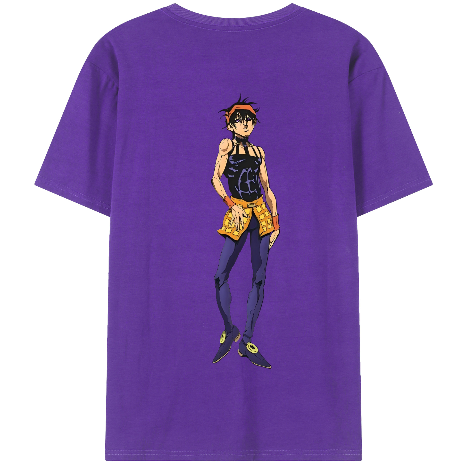 （画像用） ジョジョの奇妙な冒険 ナランチャ?ギルガ JoJo's Bizarre Adventure Narancia Ghirga 綿100％半袖Tシャツ（背面プリント）