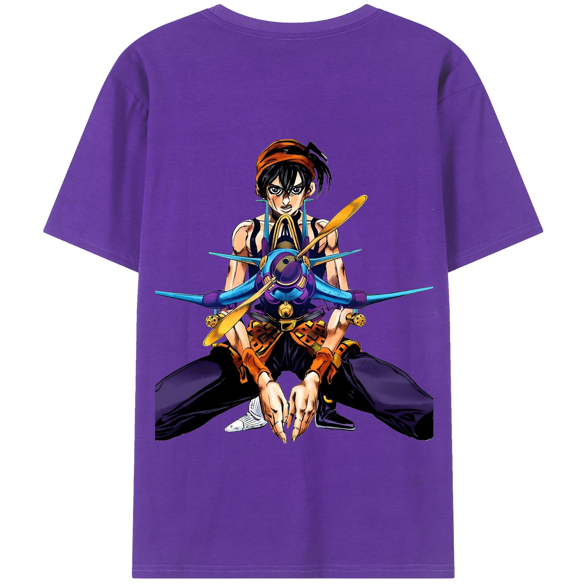 （画像用） ジョジョの奇妙な冒険 ナランチャ?ギルガ JoJo's Bizarre Adventure Narancia Ghirga 綿100％半袖Tシャツ（背面プリント）
