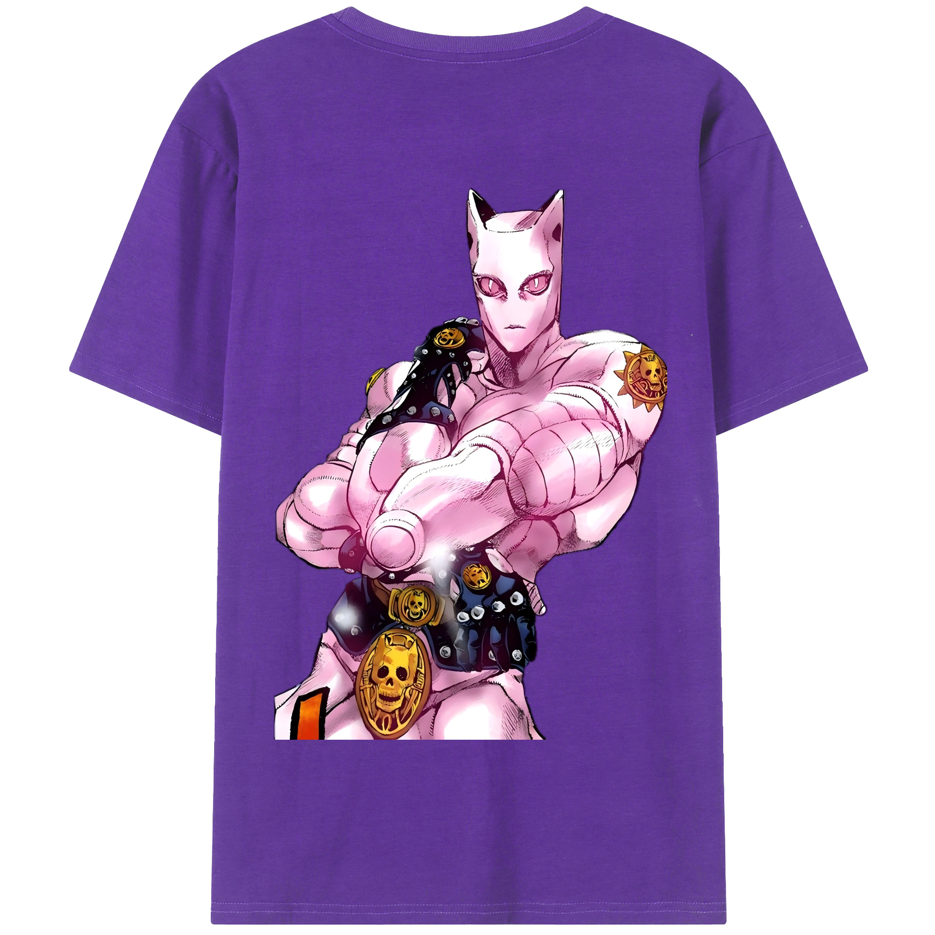 （画像用） ジョジョの奇妙な冒険 きら よしかげ JoJo's Bizarre Adventure Kira Yoshikage 綿100％半袖Tシャツ（背面プリント）