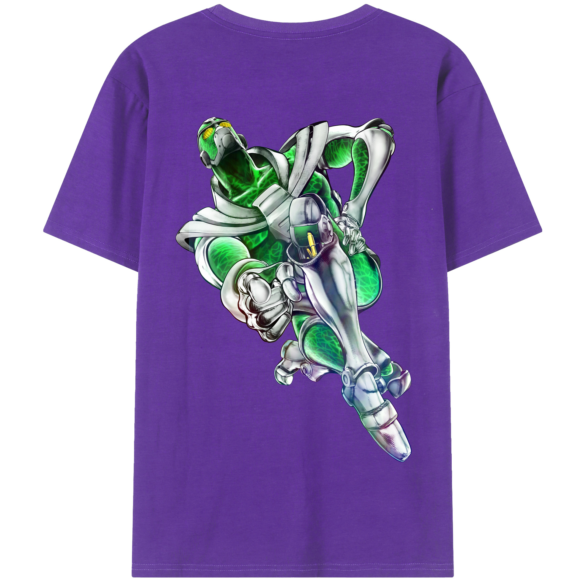 （画像用） ジョジョの奇妙な冒険 花京院 典明（かきょういん のりあき） JoJo's Bizarre Adventure Kakyoin Noriaki 綿100％半袖Tシャツ（背面プリント）