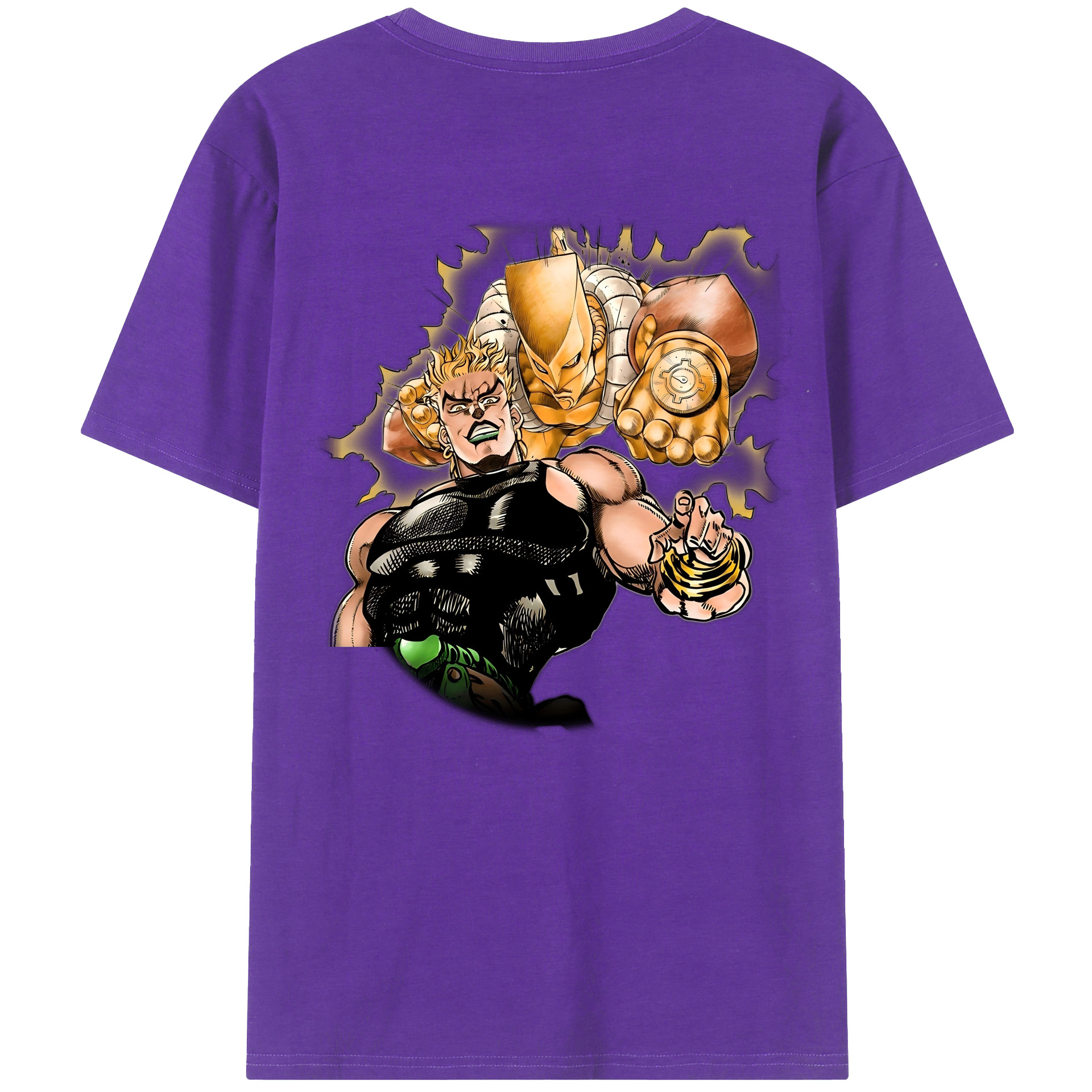 （画像用） ジョジョの奇妙な冒険 ディオ?ブランドー JoJo's Bizarre Adventure Dio Brando 綿100％半袖Tシャツ（背面プリント）