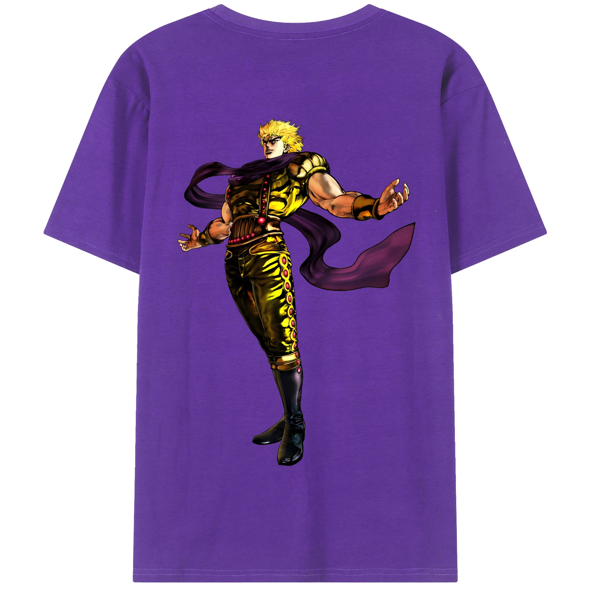 （画像用） ジョジョの奇妙な冒険 ディオ?ブランドー JoJo's Bizarre Adventure Dio Brando 綿100％半袖Tシャツ（背面プリント）