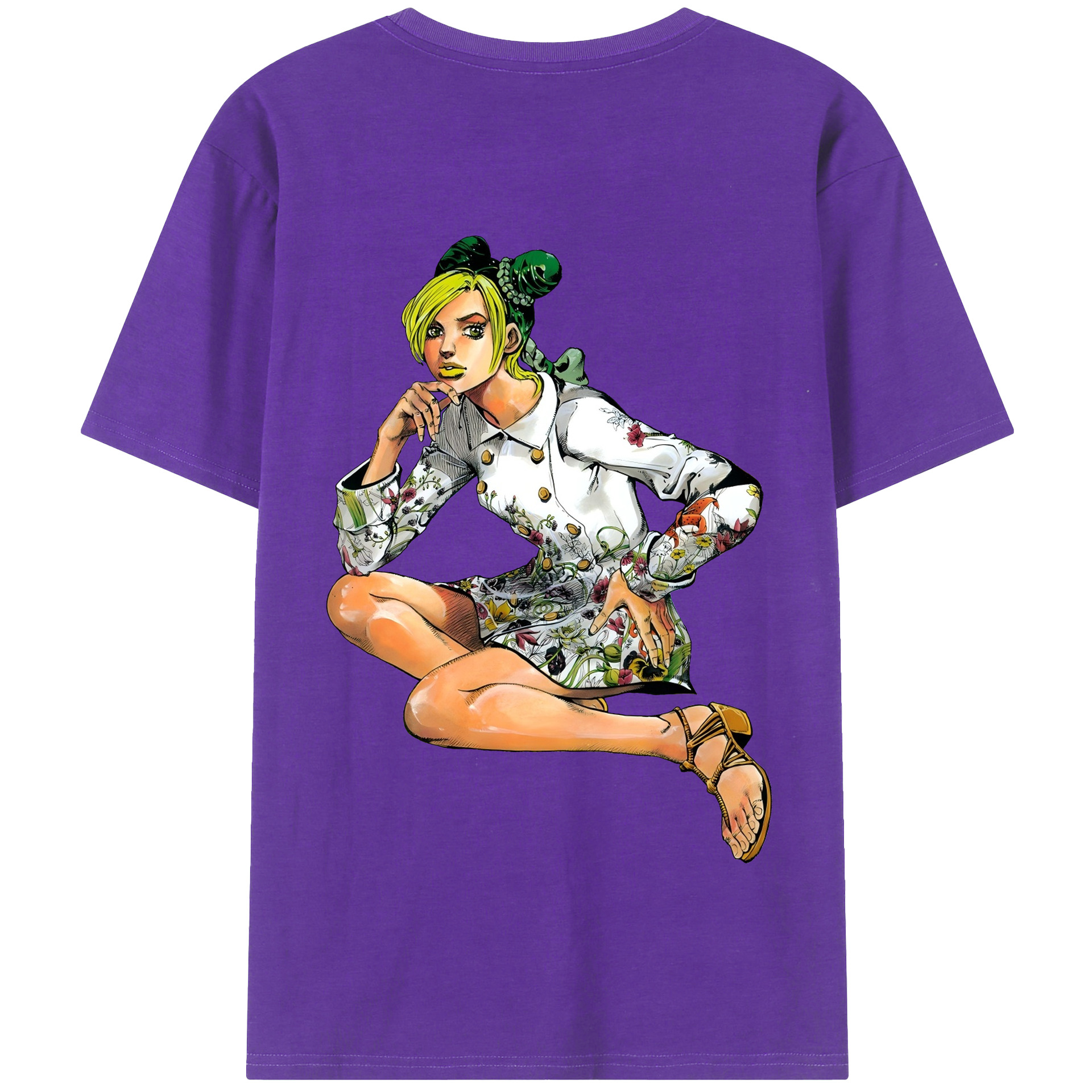 （画像用） "ジョジョの奇妙な冒険 くうじょう ジョリーン JoJo's Bizarre Adventure Jolyne Cujoh " 綿100％半袖Tシャツ（背面プリント）