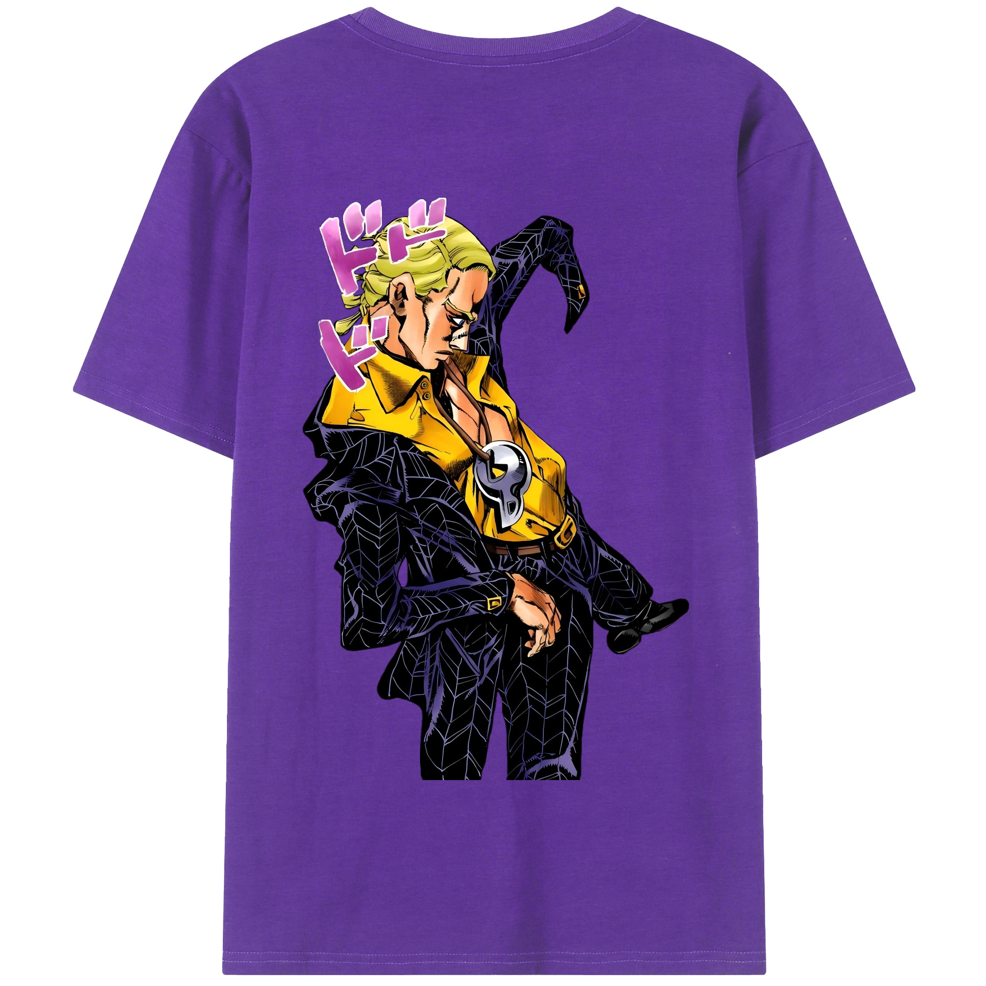 （画像用） ジョジョの奇妙な冒険 プロシュート JoJo's Bizarre Adventure Prosciutto 綿100％半袖Tシャツ（背面プリント）