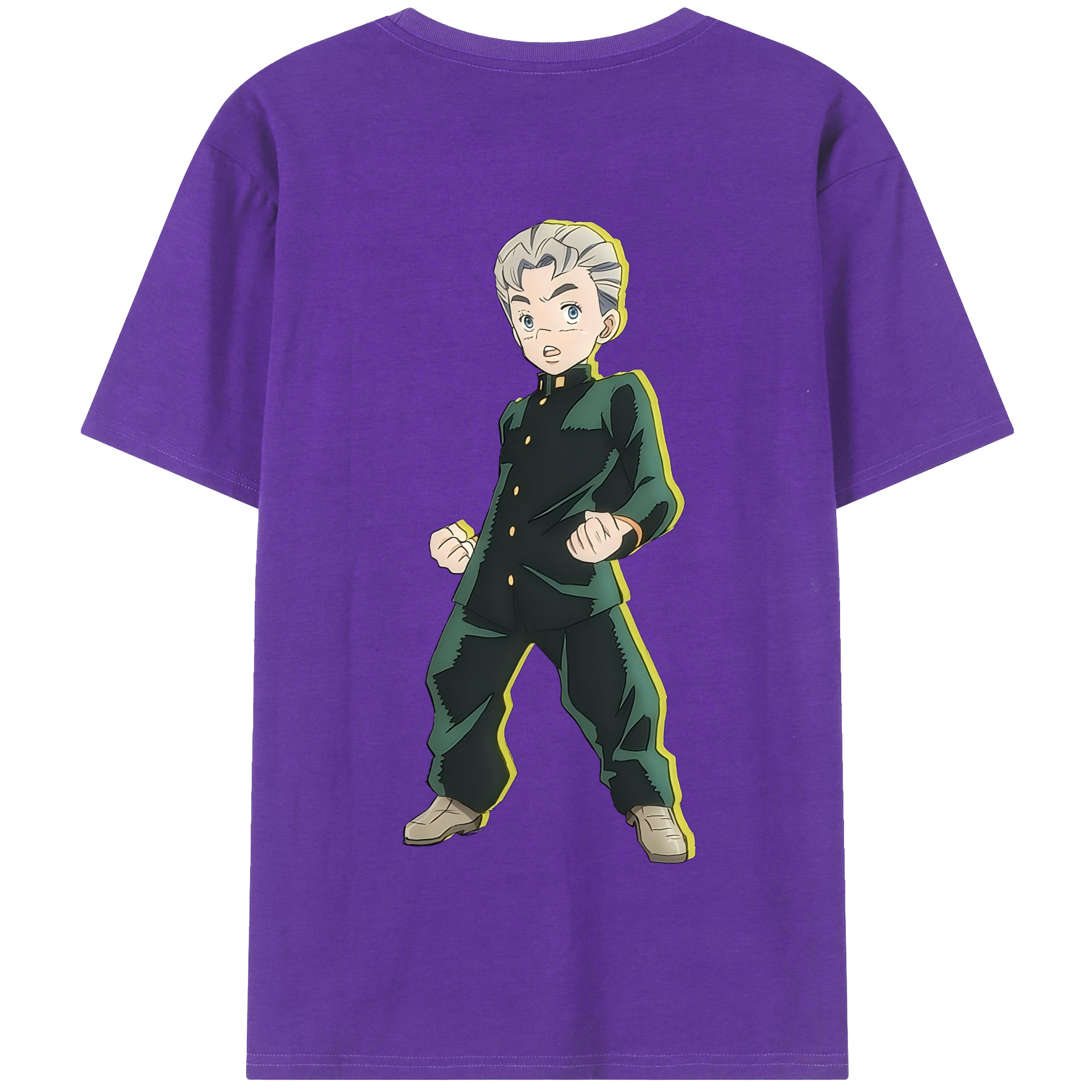 （画像用） ジョジョの奇妙な冒険 広瀨康一 JoJo's Bizarre Adventure Hirose Koichi 綿100％半袖Tシャツ（背面プリント）