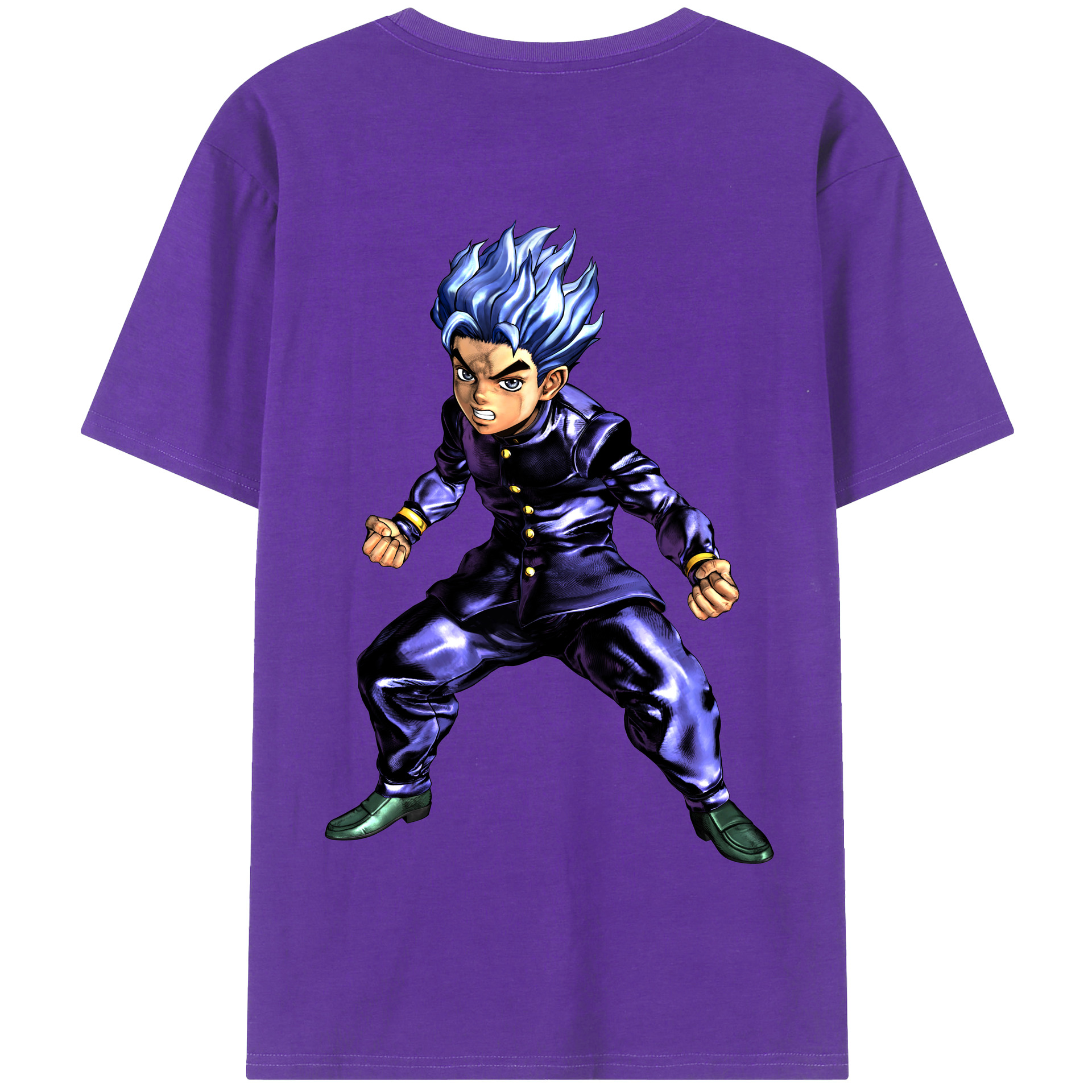 （画像用） ジョジョの奇妙な冒険 広瀨康一 JoJo's Bizarre Adventure Hirose Koichi 綿100％半袖Tシャツ（背面プリント）