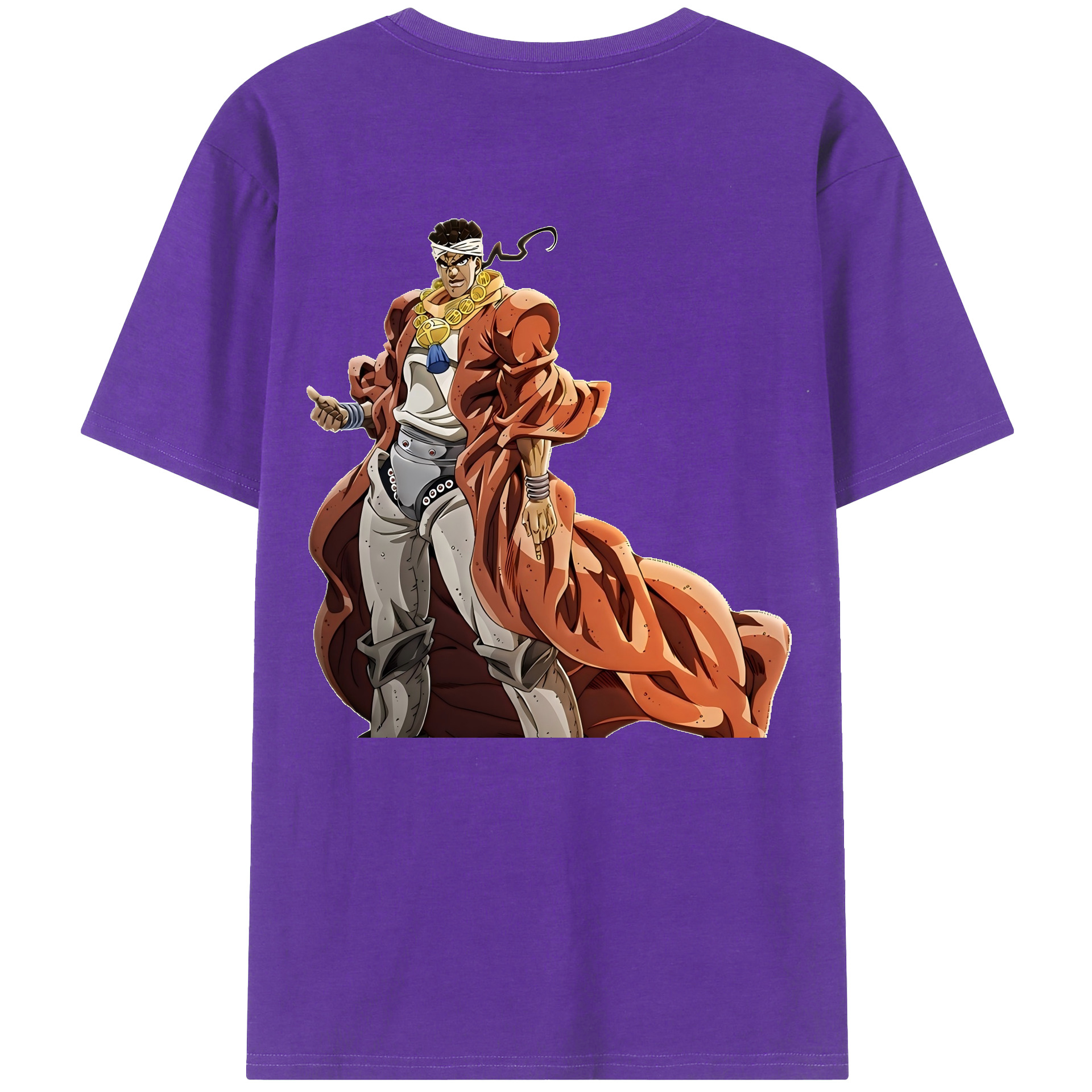 （画像用） ジョジョの奇妙な冒険 ムハンマド?アブドゥル JoJo's Bizarre Adventure Muhammad Avdol 綿100％半袖Tシャツ（背面プリント）