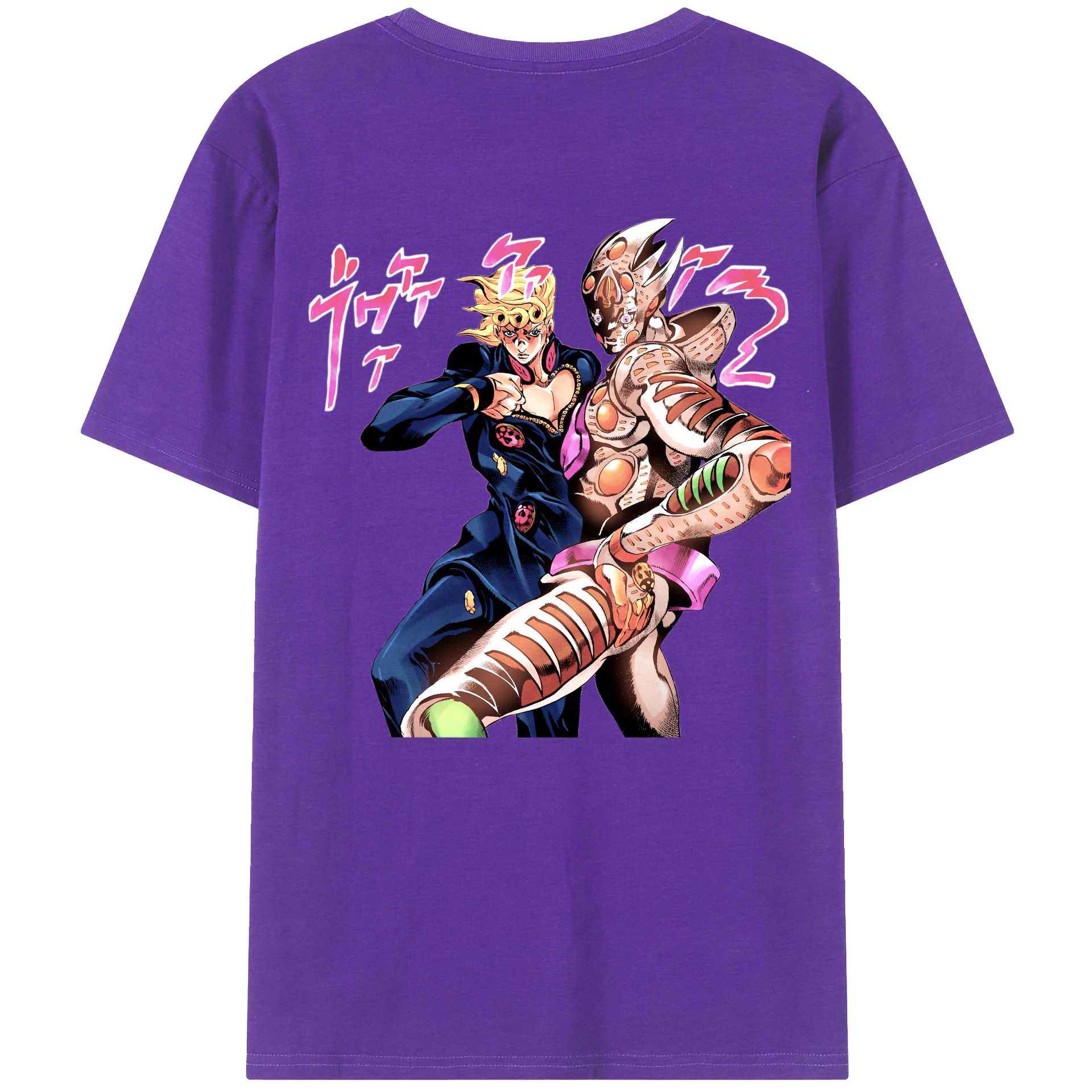 （画像用） ジョジョの奇妙な冒険 ジョルノ?ジョバァーナ JoJo's Bizarre Adventure Giorno Giovanna 綿100％半袖Tシャツ（背面プリント）
