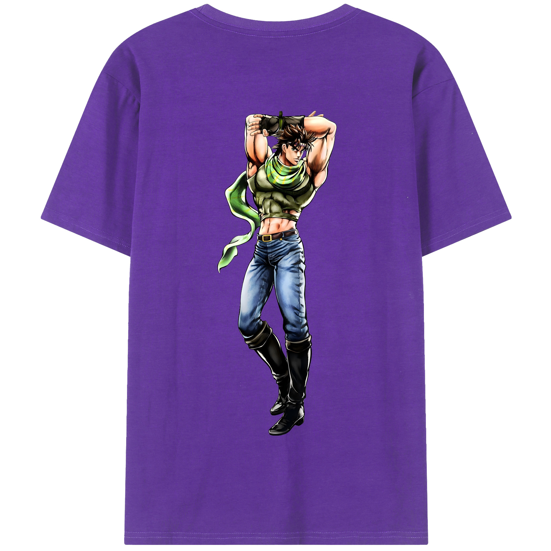（画像用） ジョジョの奇妙な冒険 ジョセフ?ジョースター JoJo's Bizarre Adventure Joseph Joestar 綿100％半袖Tシャツ（背面プリント）
