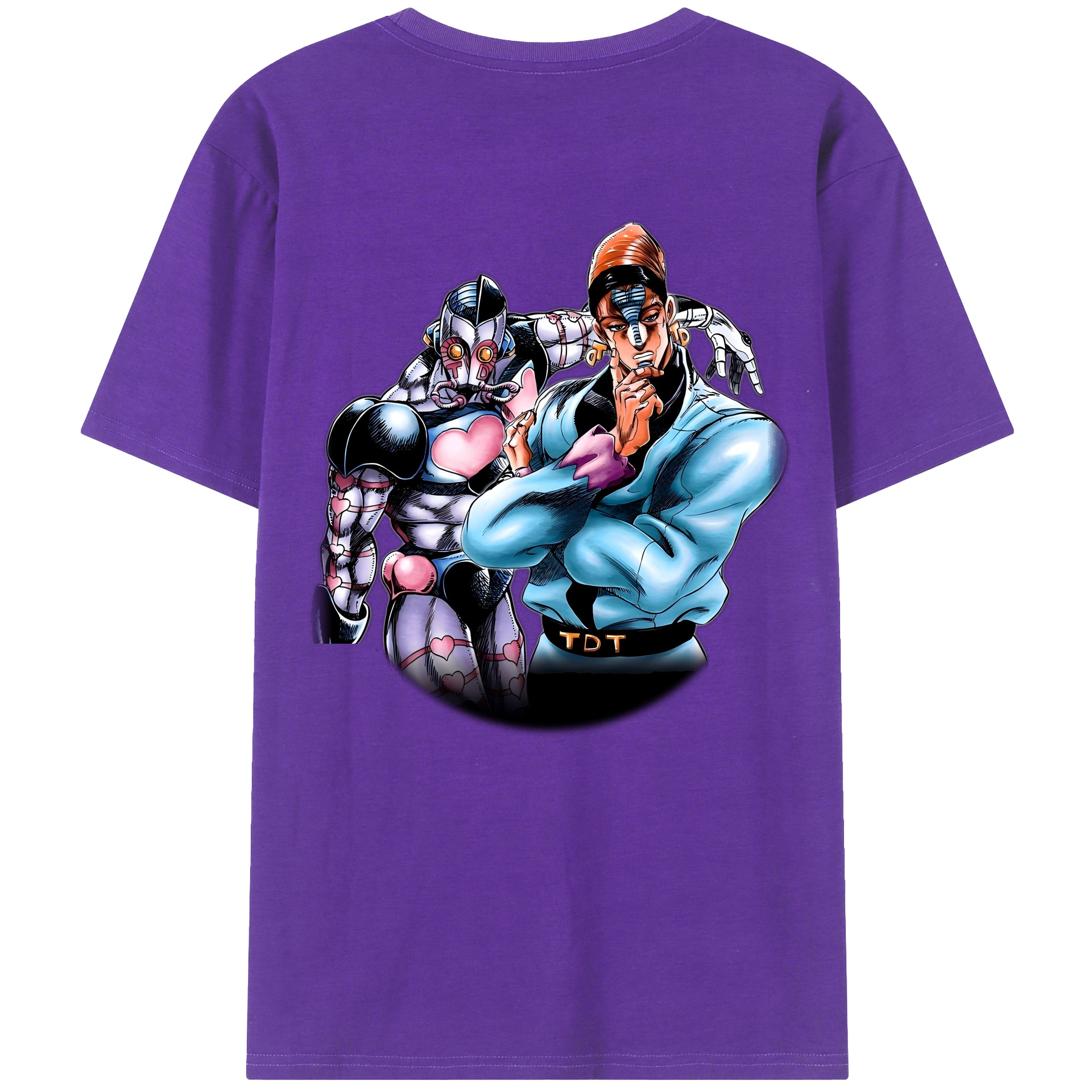 （画像用） ジョジョの奇妙な冒険 ひがしかた じょうすけ JoJo's Bizarre Adventure Higashikata Josuke 綿100％半袖Tシャツ（背面プリント）