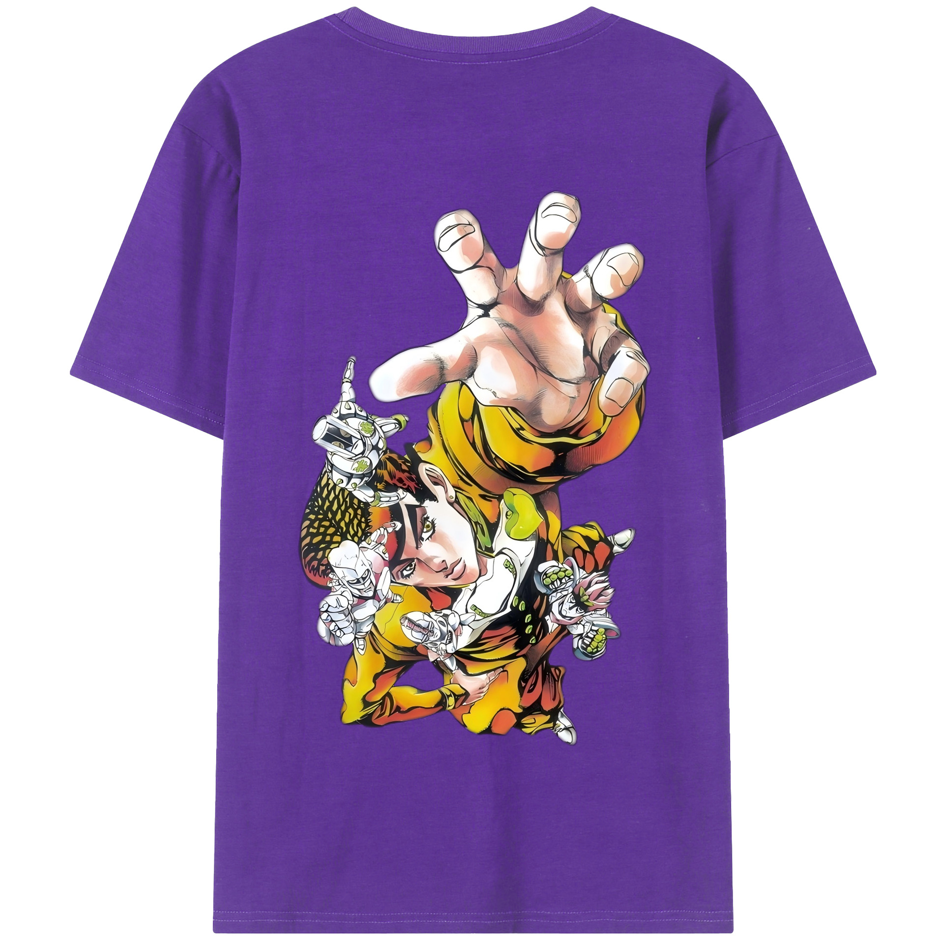 （画像用） ジョジョの奇妙な冒険 ひがしかた じょうすけ JoJo's Bizarre Adventure Higashikata Josuke 綿100％半袖Tシャツ（背面プリント）