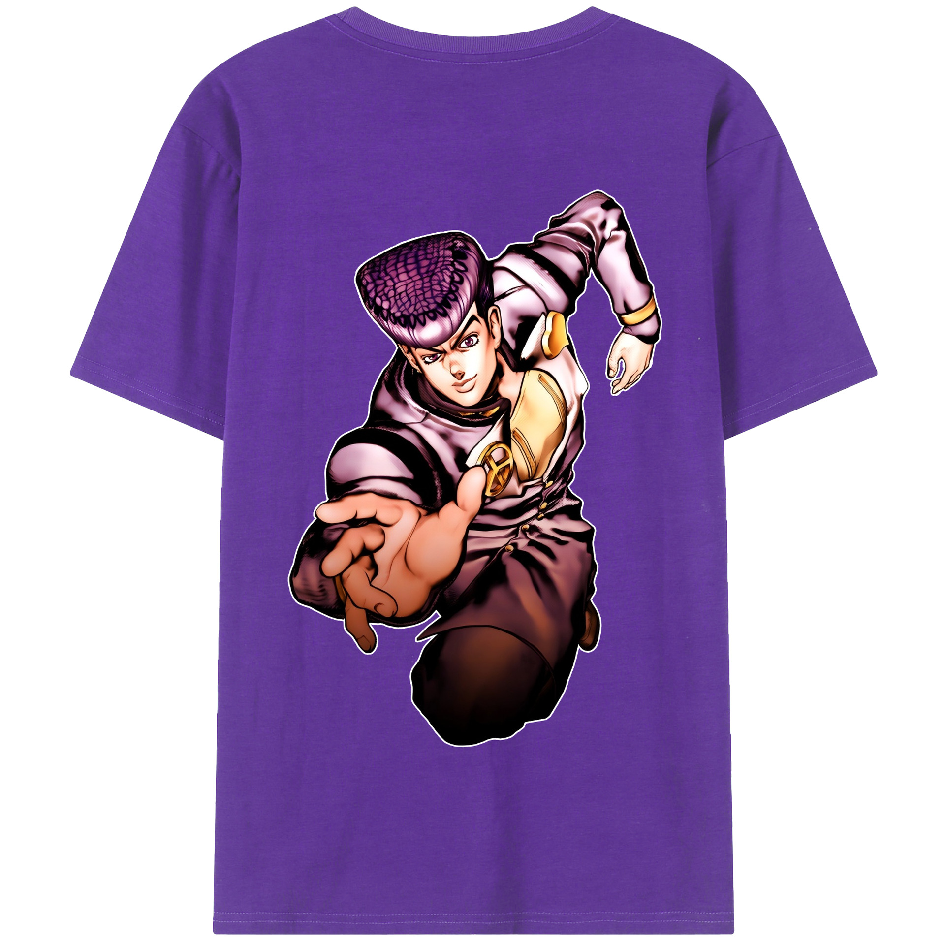 （画像用） ジョジョの奇妙な冒険 ひがしかた じょうすけ JoJo's Bizarre Adventure Higashikata Josuke 綿100％半袖Tシャツ（背面プリント）