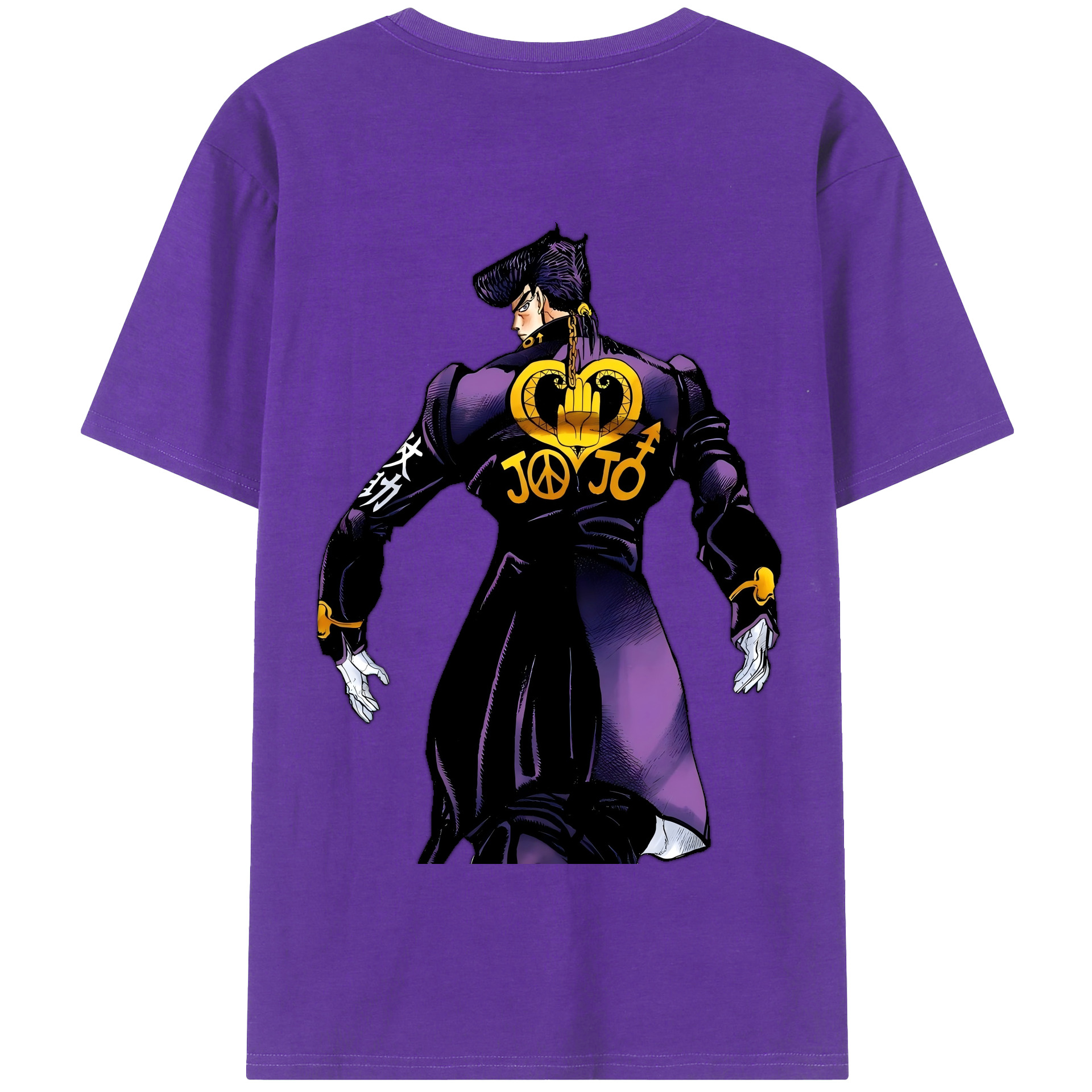 （画像用） ジョジョの奇妙な冒険 ひがしかた じょうすけ JoJo's Bizarre Adventure Higashikata Josuke 綿100％半袖Tシャツ（背面プリント）