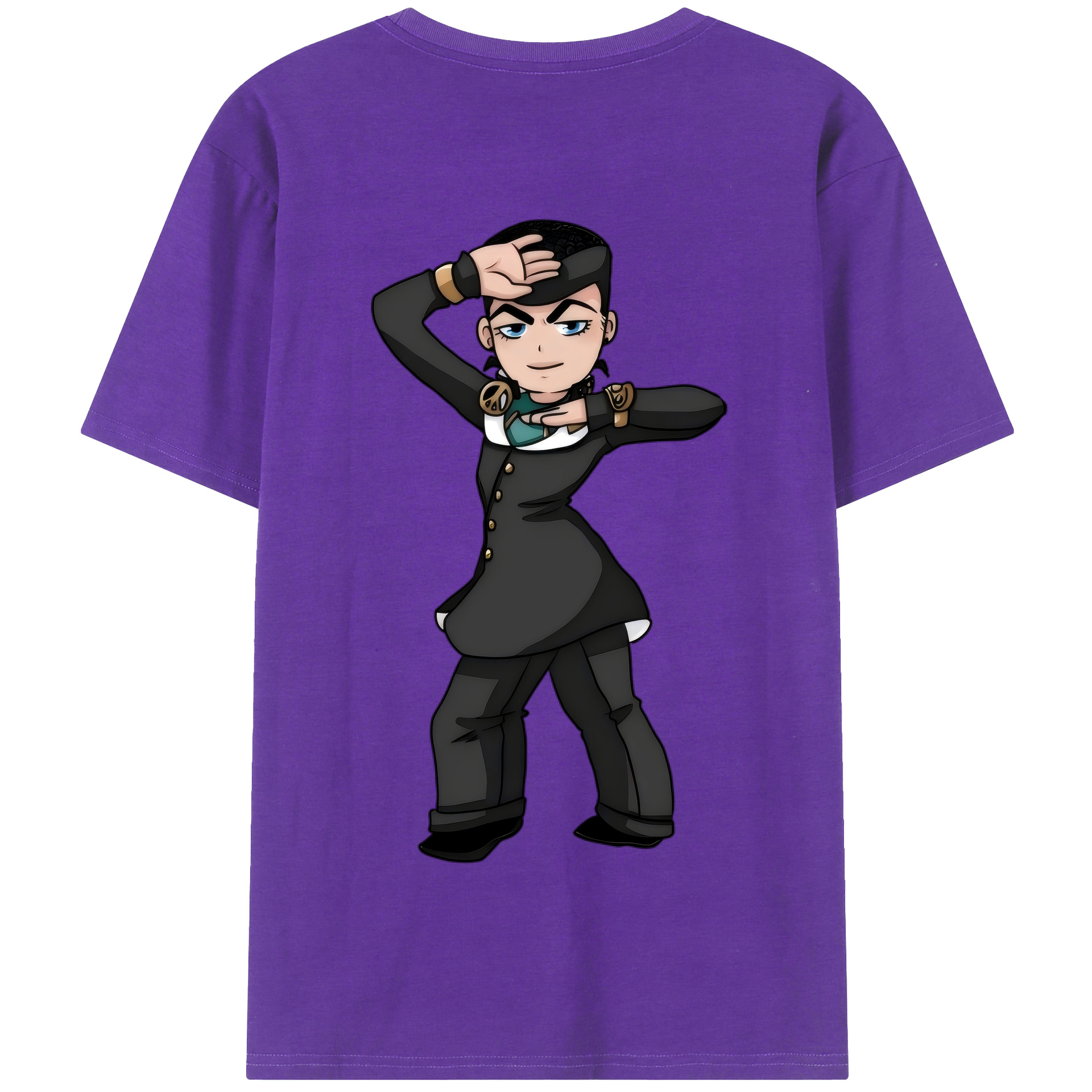 （画像用） ジョジョの奇妙な冒険 ひがしかた じょうすけ JoJo's Bizarre Adventure Higashikata Josuke 綿100％半袖Tシャツ（背面プリント）