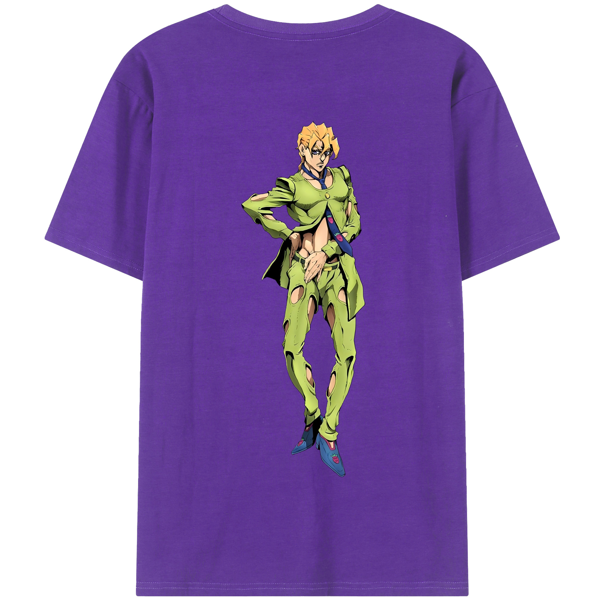 （画像用） ジョジョの奇妙な冒険 パンナコッタ?フー JoJo's Bizarre Adventure Pannacotta Fugo 綿100％半袖Tシャツ（背面プリント）