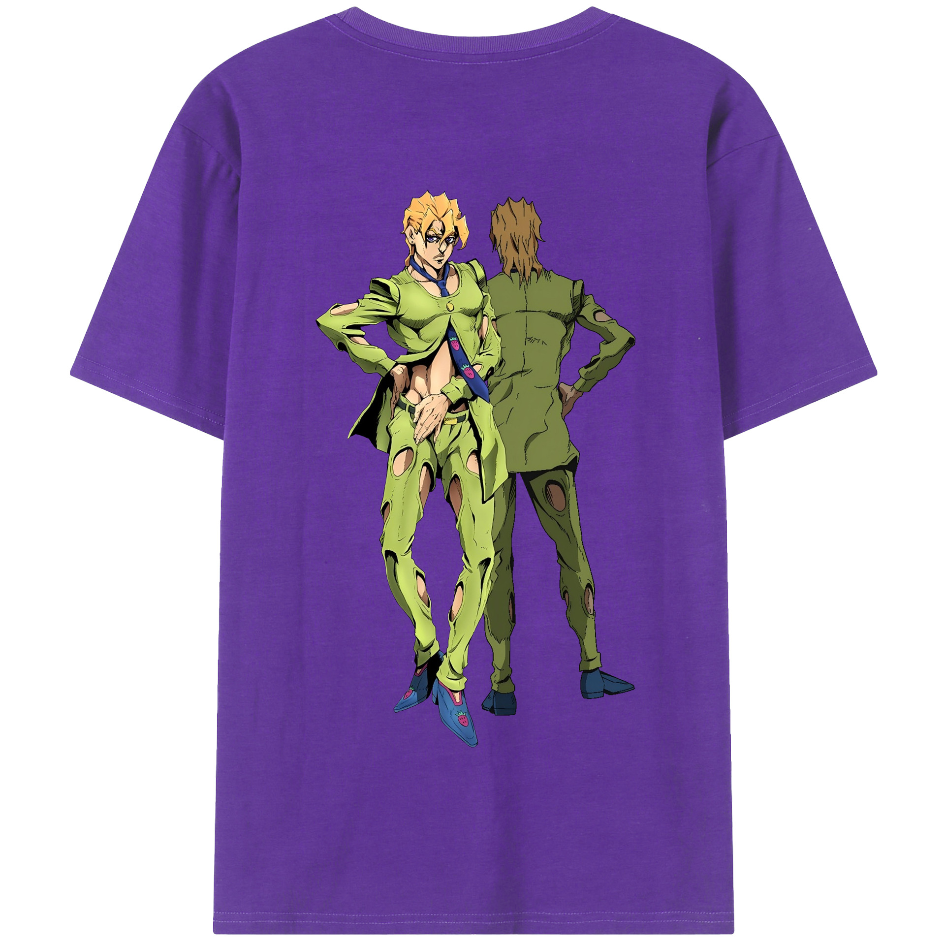 （画像用） ジョジョの奇妙な冒険 パンナコッタ?フー JoJo's Bizarre Adventure Pannacotta Fugo 綿100％半袖Tシャツ（背面プリント）
