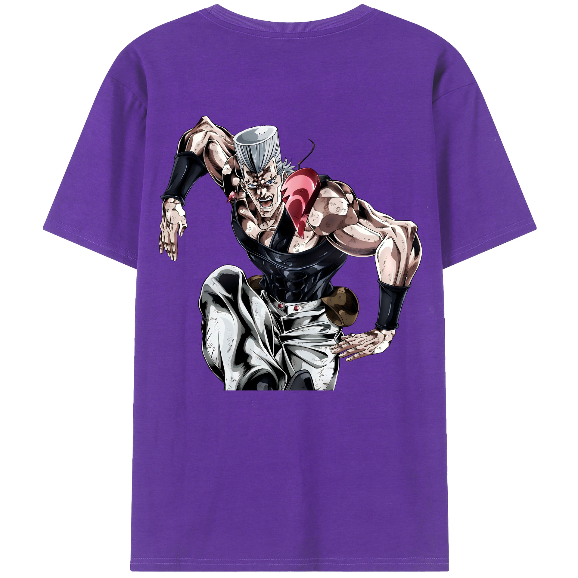 （画像用） ジョジョの奇妙な冒険 ジャン＝ピエール?ポルナレフ JoJo's Bizarre Adventure Jan Pierre Polnareff 綿100％半袖Tシャツ（背面プリント）