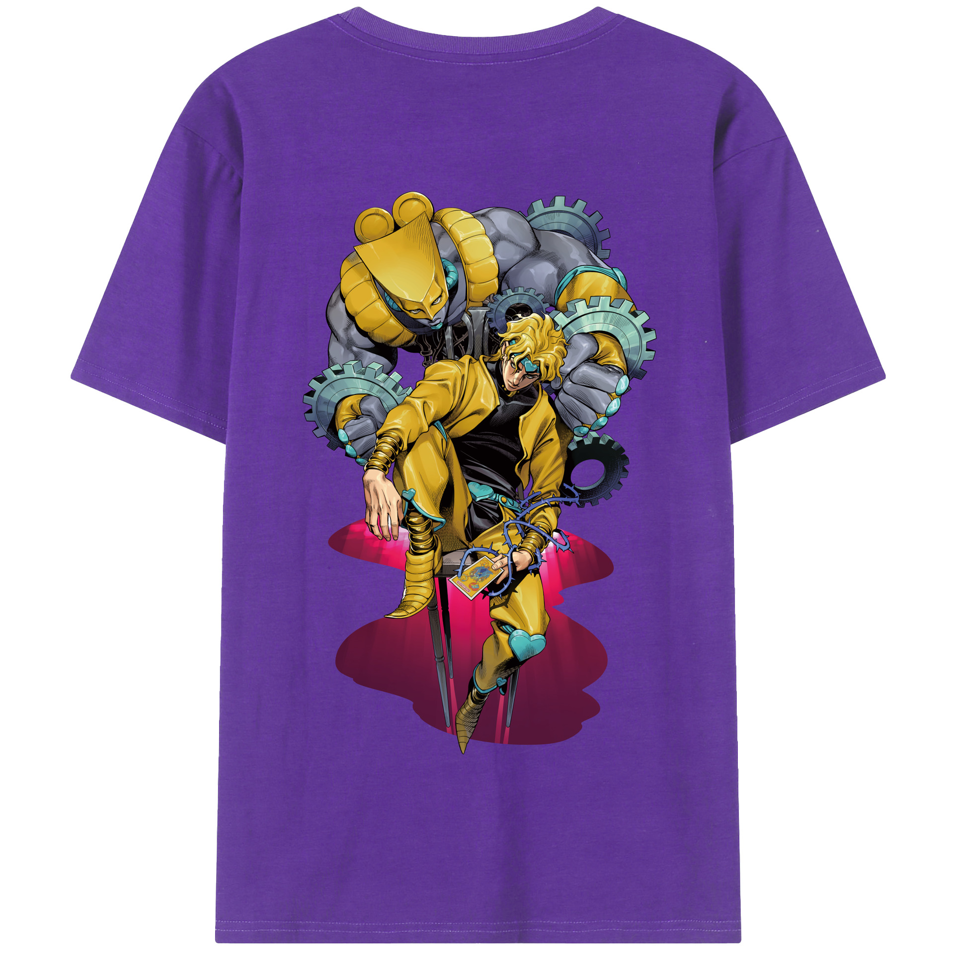 （画像用） ジョジョの奇妙な冒険 ディオ?ブランドー JoJo's Bizarre Adventure Dio Brando 綿100％半袖Tシャツ（背面プリント）
