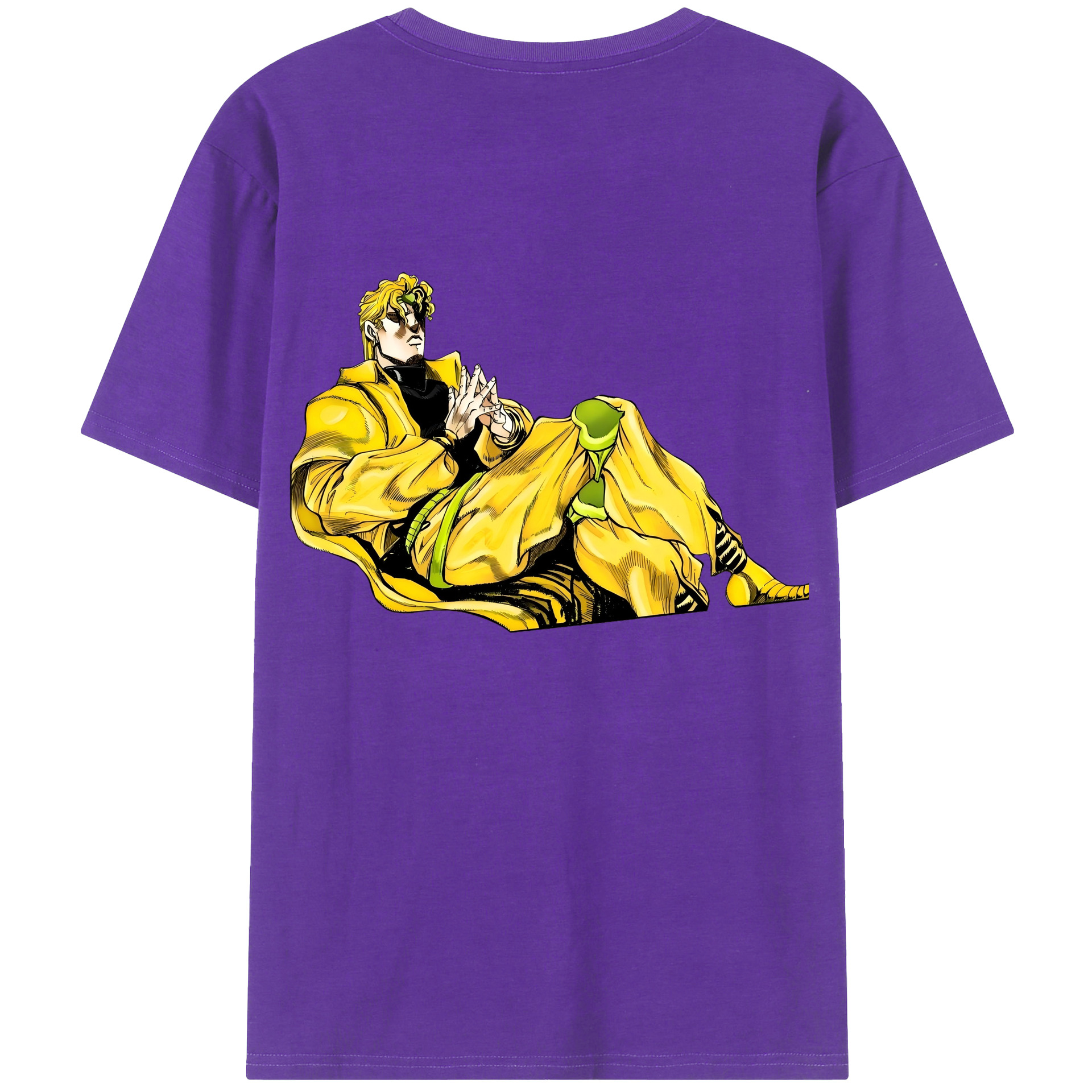 （画像用） ジョジョの奇妙な冒険 ディオ?ブランドー JoJo's Bizarre Adventure Dio Brando 綿100％半袖Tシャツ（背面プリント）