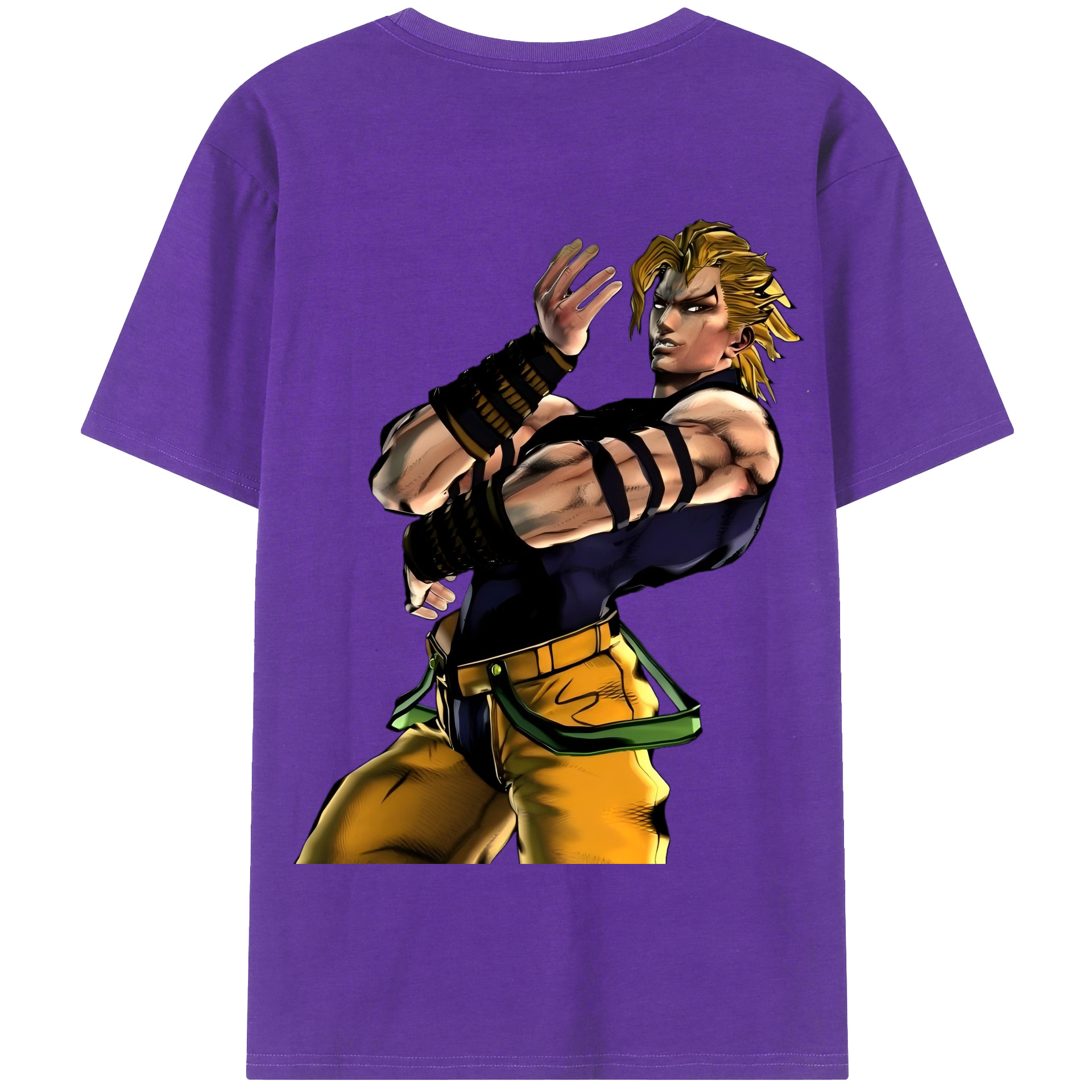 （画像用） ジョジョの奇妙な冒険 ディオ?ブランドー JoJo's Bizarre Adventure Dio Brando 綿100％半袖Tシャツ（背面プリント）