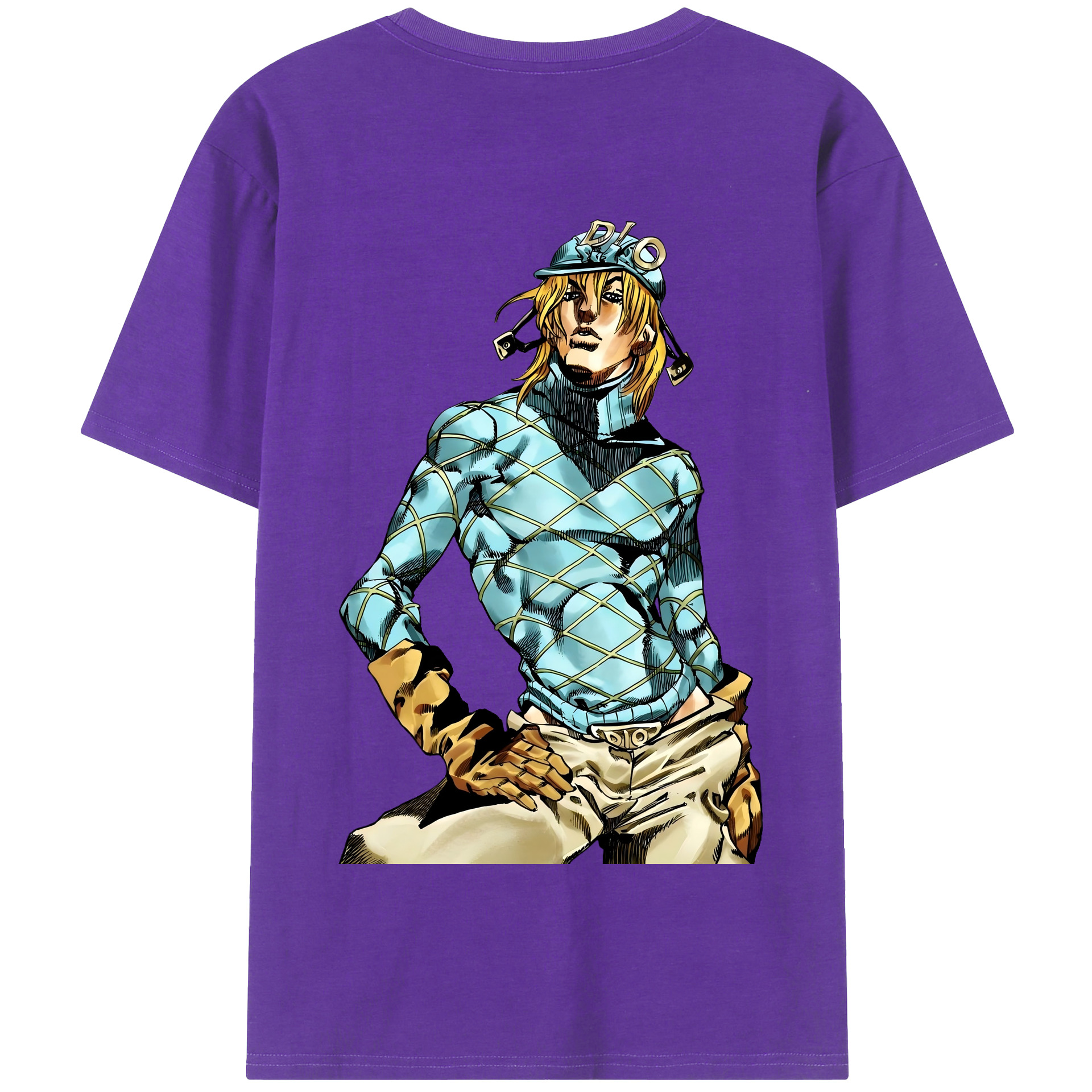 （画像用） ジョジョの奇妙な冒険 ディオ?ブランドー JoJo's Bizarre Adventure Dio Brando 綿100％半袖Tシャツ（背面プリント）