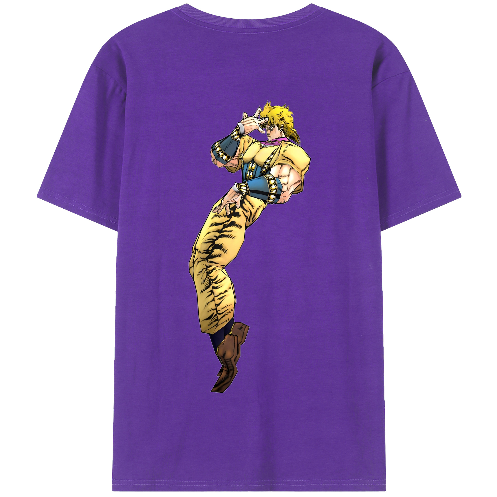 （画像用） ジョジョの奇妙な冒険 ディオ?ブランドー JoJo's Bizarre Adventure Dio Brando 綿100％半袖Tシャツ（背面プリント）