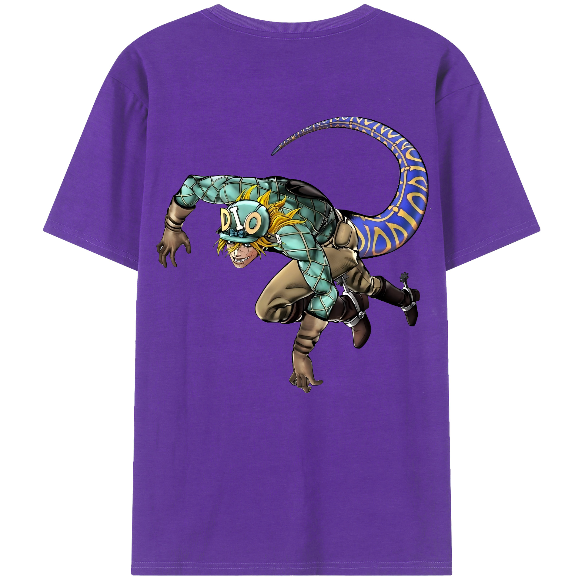 （画像用） ジョジョの奇妙な冒険 ディオ?ブランドー JoJo's Bizarre Adventure Dio Brando 綿100％半袖Tシャツ（背面プリント）