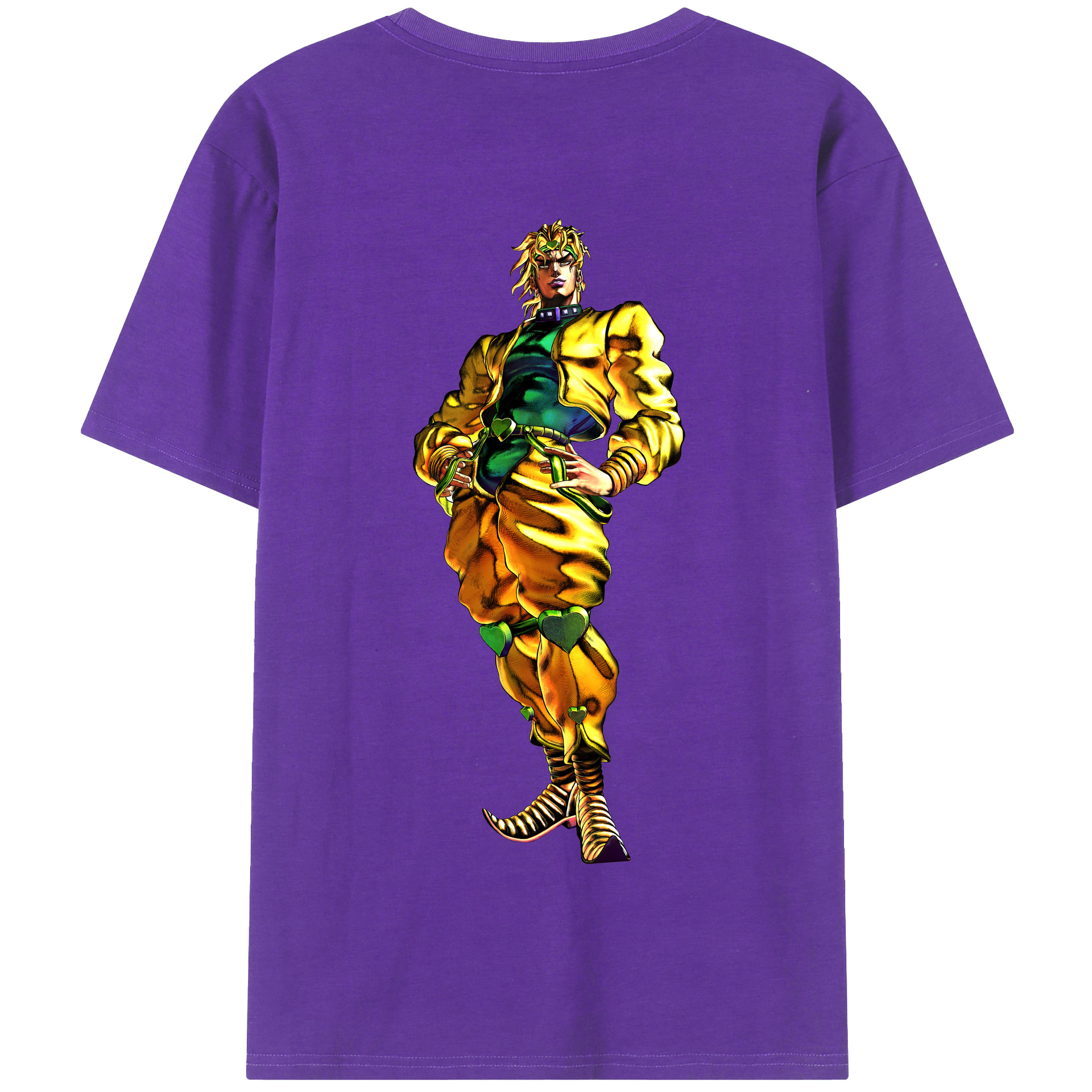 （画像用） ジョジョの奇妙な冒険 ディオ?ブランドー JoJo's Bizarre Adventure Dio Brando 綿100％半袖Tシャツ（背面プリント）