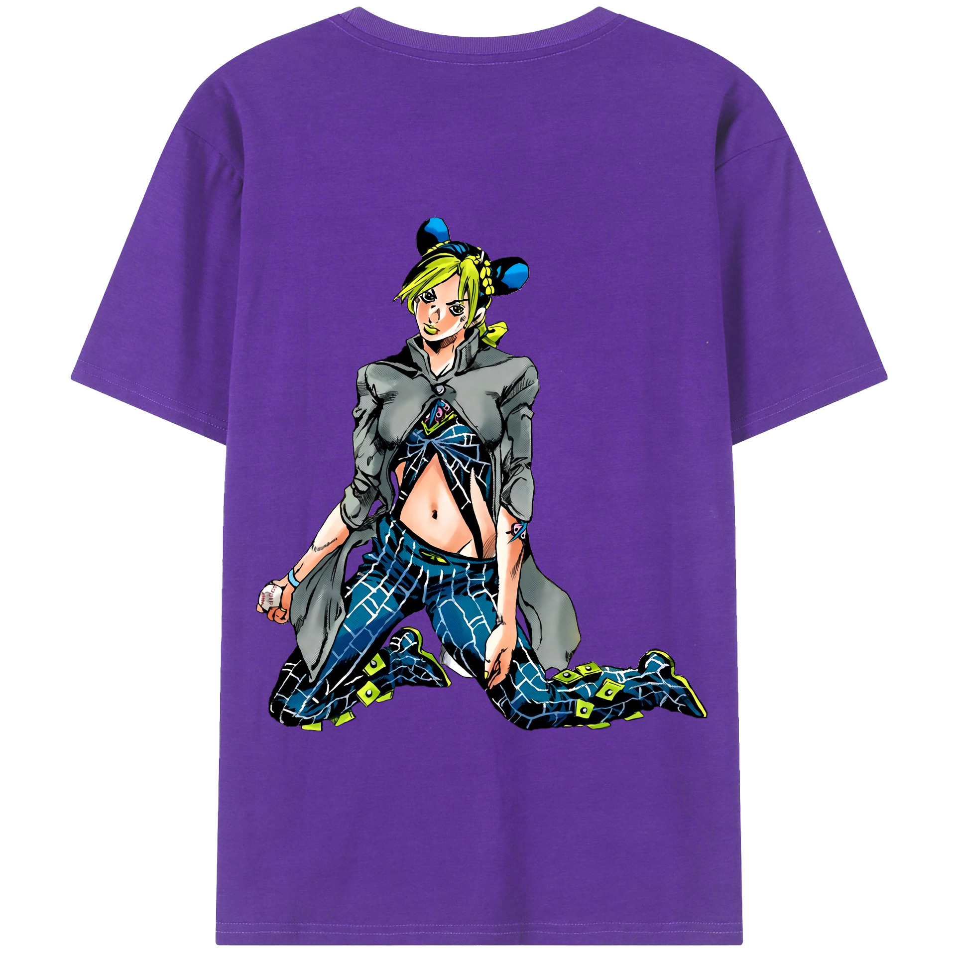 （画像用） "ジョジョの奇妙な冒険 くうじょう ジョリーン JoJo's Bizarre Adventure Jolyne Cujoh " 綿100％半袖Tシャツ（背面プリント）
