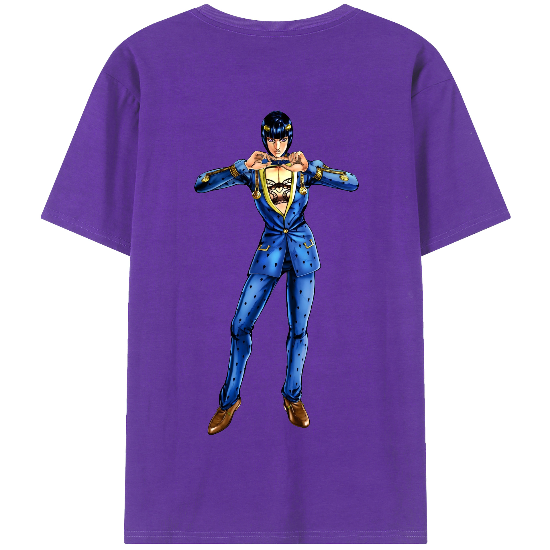 （画像用） ジョジョの奇妙な冒険 ブローノ?ブチャラティ JoJo's Bizarre Adventure Bruno Bucciarati 綿100％半袖Tシャツ（背面プリント）