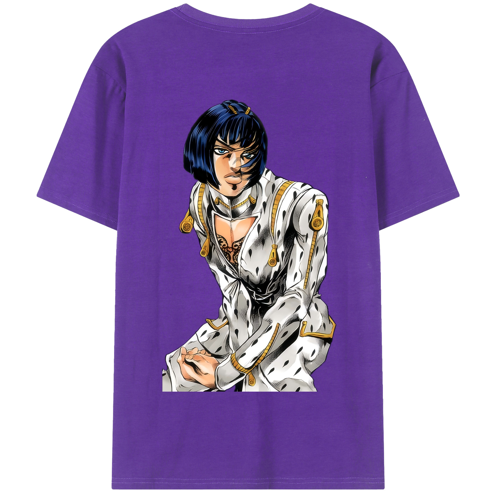 （画像用） ジョジョの奇妙な冒険 ブローノ?ブチャラティ JoJo's Bizarre Adventure Bruno Bucciarati 綿100％半袖Tシャツ（背面プリント）