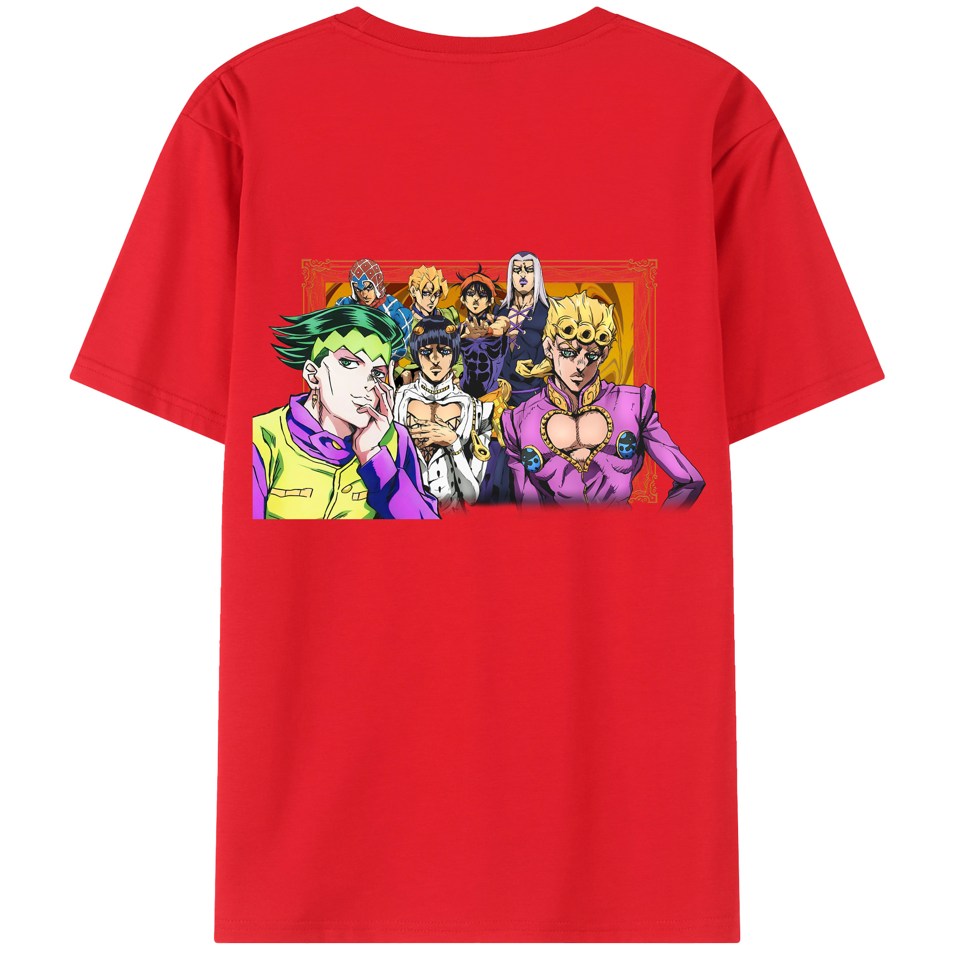 （画像用） ジョジョの奇妙な冒険 ジョルノ?ジョバァーナ JoJo's Bizarre Adventure Giorno Giovanna 綿100％半袖Tシャツ（背面プリント）