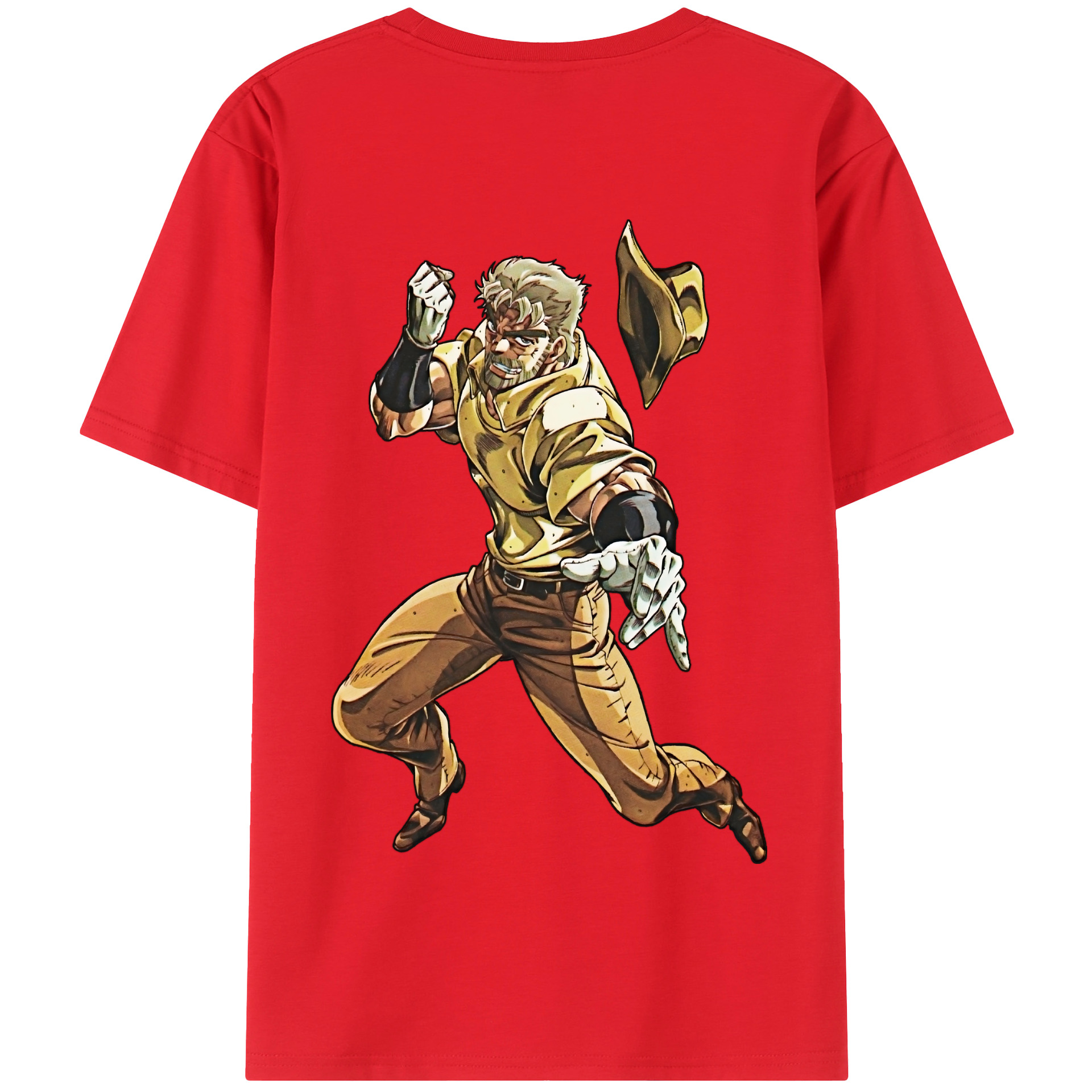 （画像用） ジョジョの奇妙な冒険 ジョセフ?ジョースター JoJo's Bizarre Adventure Joseph Joestar 綿100％半袖Tシャツ（背面プリント）