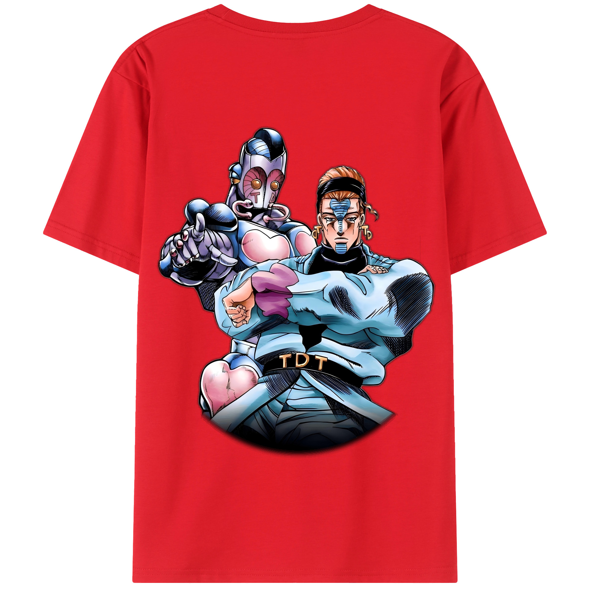 （画像用） ジョジョの奇妙な冒険 ひがしかた じょうすけ JoJo's Bizarre Adventure Higashikata Josuke 綿100％半袖Tシャツ（背面プリント）