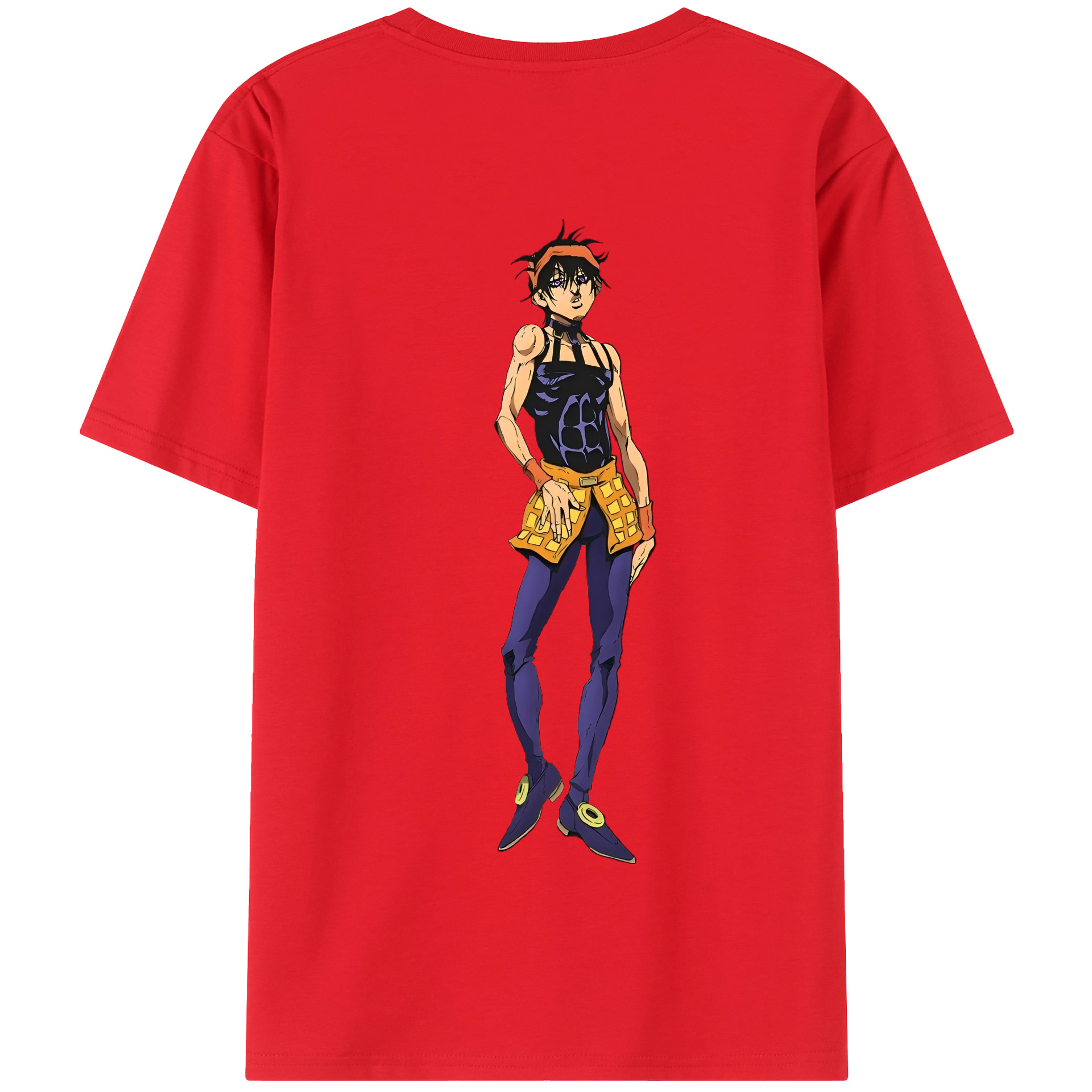 （画像用） ジョジョの奇妙な冒険 ナランチャ?ギルガ JoJo's Bizarre Adventure Narancia Ghirga 綿100％半袖Tシャツ（背面プリント）