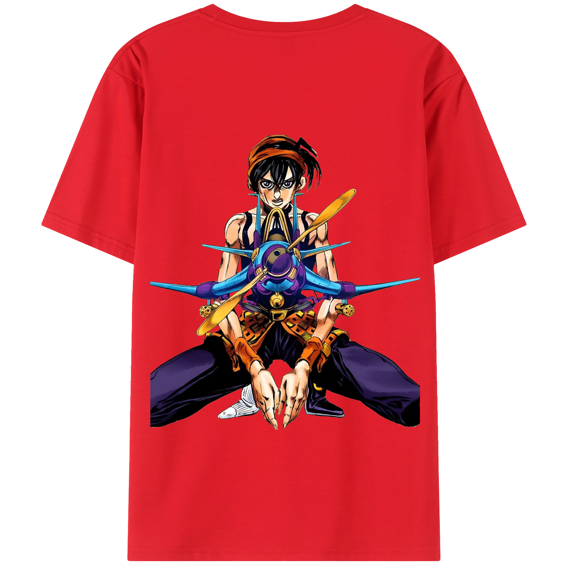 （画像用） ジョジョの奇妙な冒険 ナランチャ?ギルガ JoJo's Bizarre Adventure Narancia Ghirga 綿100％半袖Tシャツ（背面プリント）